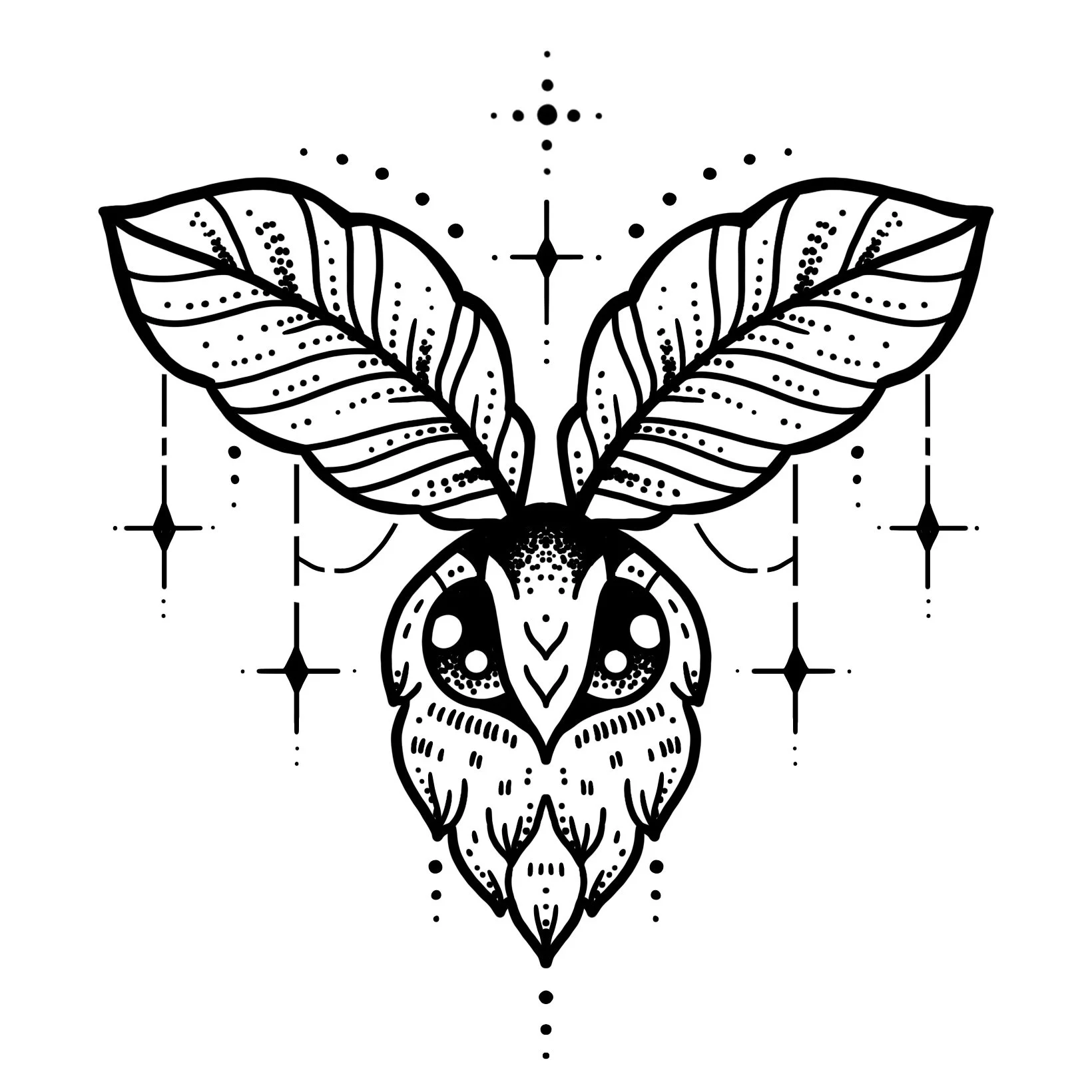 *new*  POLYPHEMUS MOTH FACE 
Starting at $250+ (3" min)