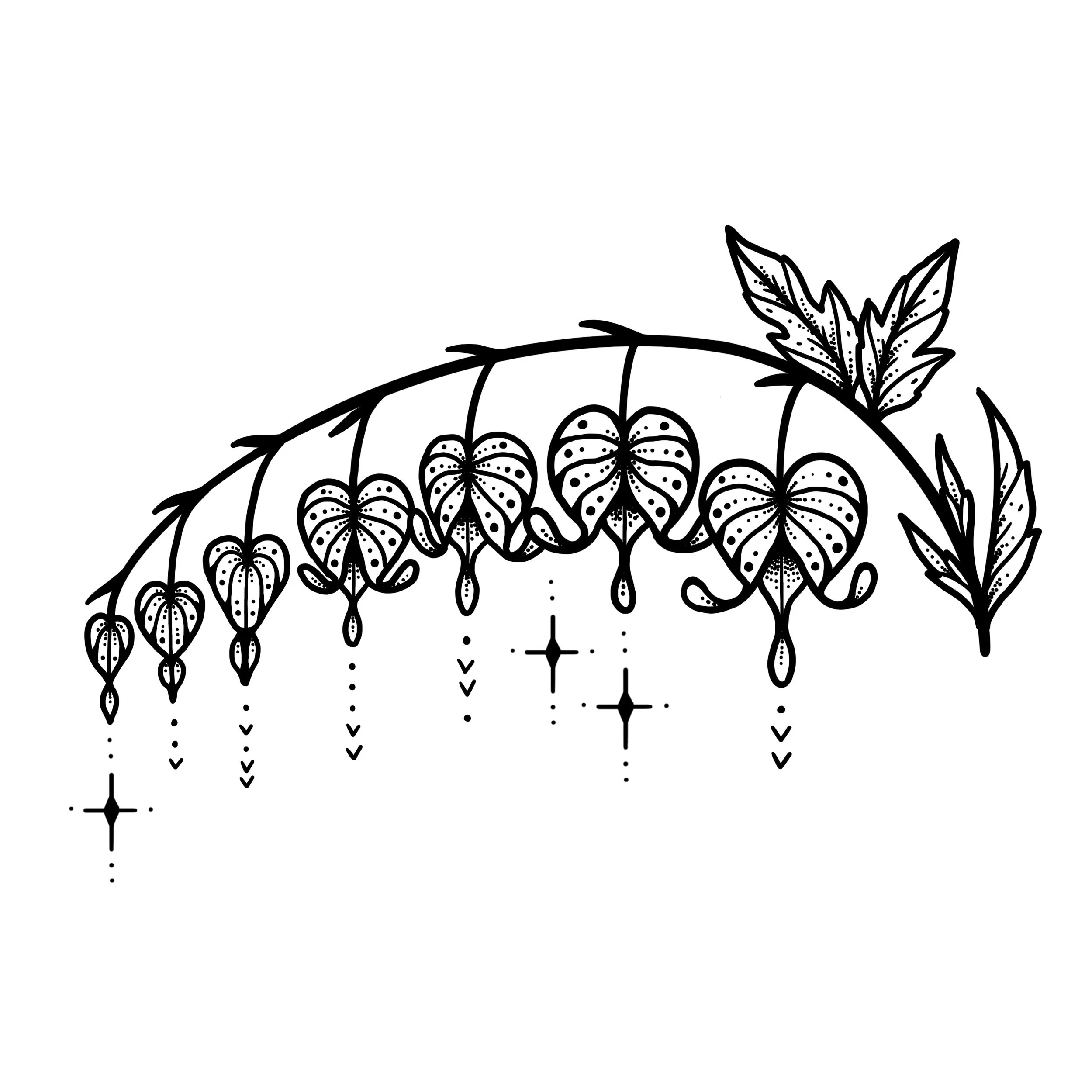 *new*  BLEEDING HEARTS NO.1 
Starting at $300+ (4.5" min)