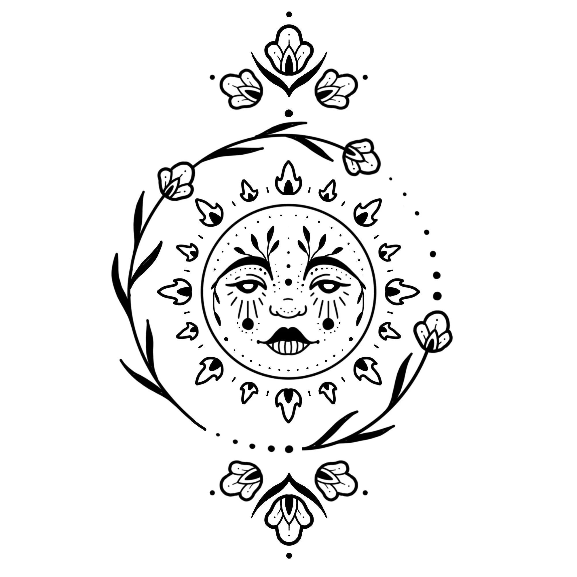 *new*  ORNAMENTAL SUN 
Starting at $350+ (5.5" min)
