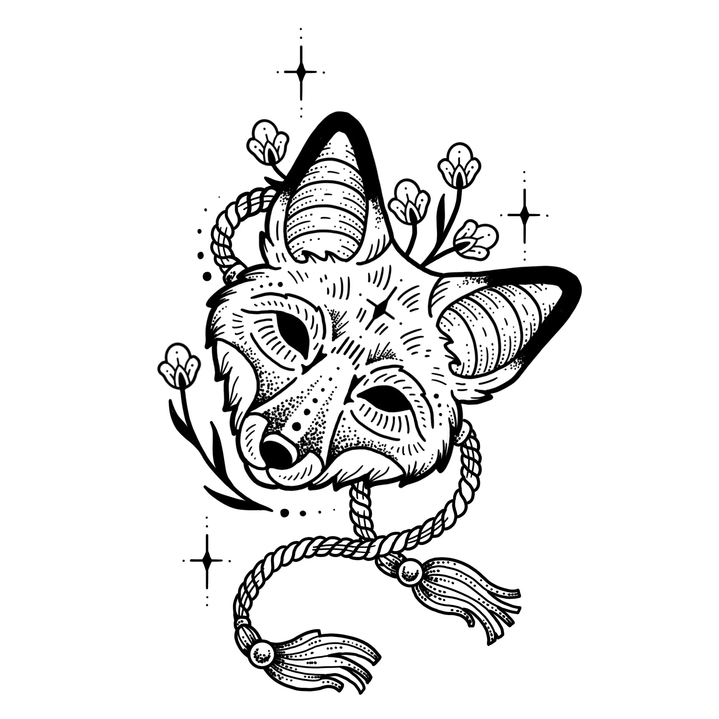 *new*  FOX MASK (TASSLES) 
Starting at $500+ (6" min)