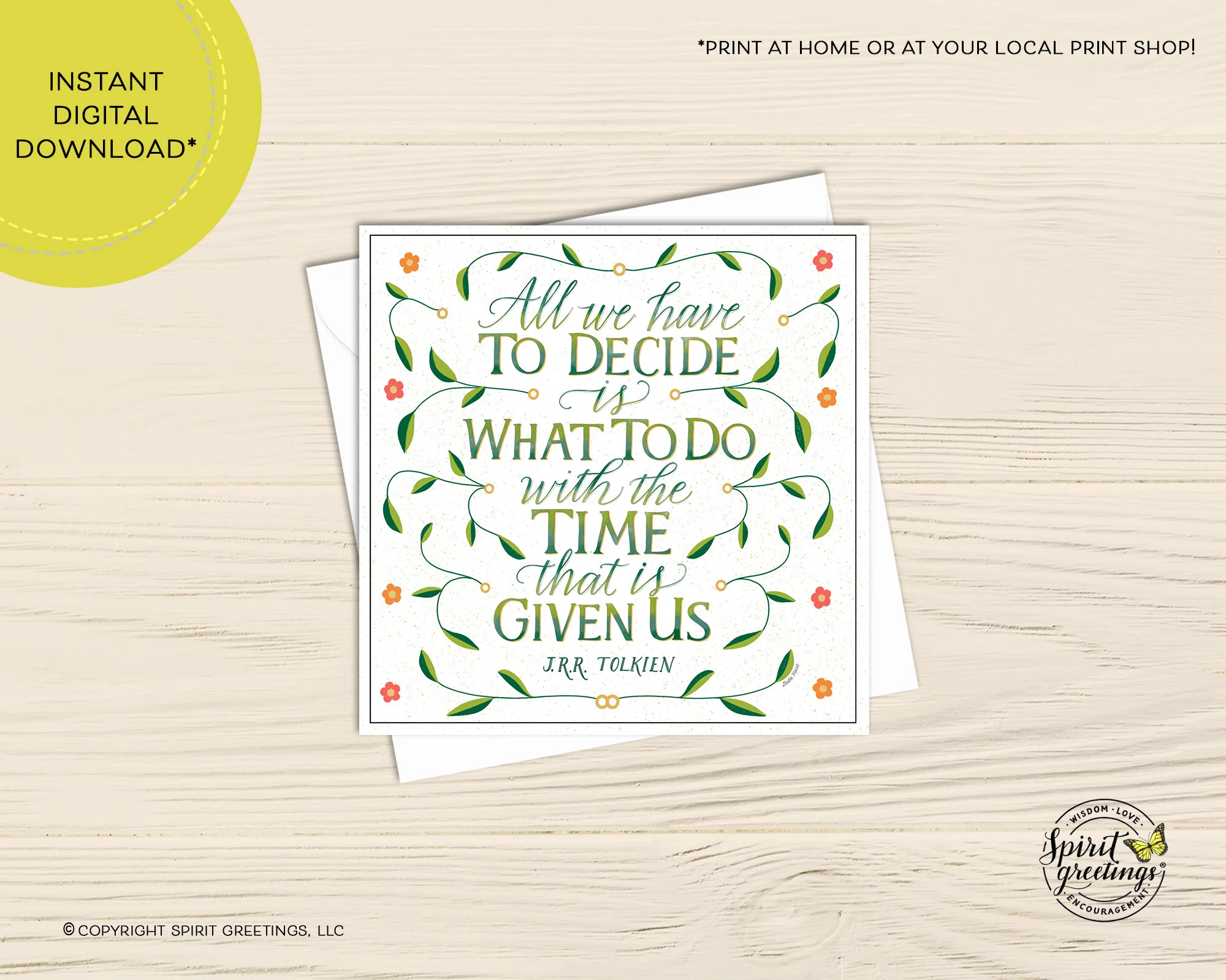 "All We Have to Decide is What to Do with the Time that is Given Us" Card