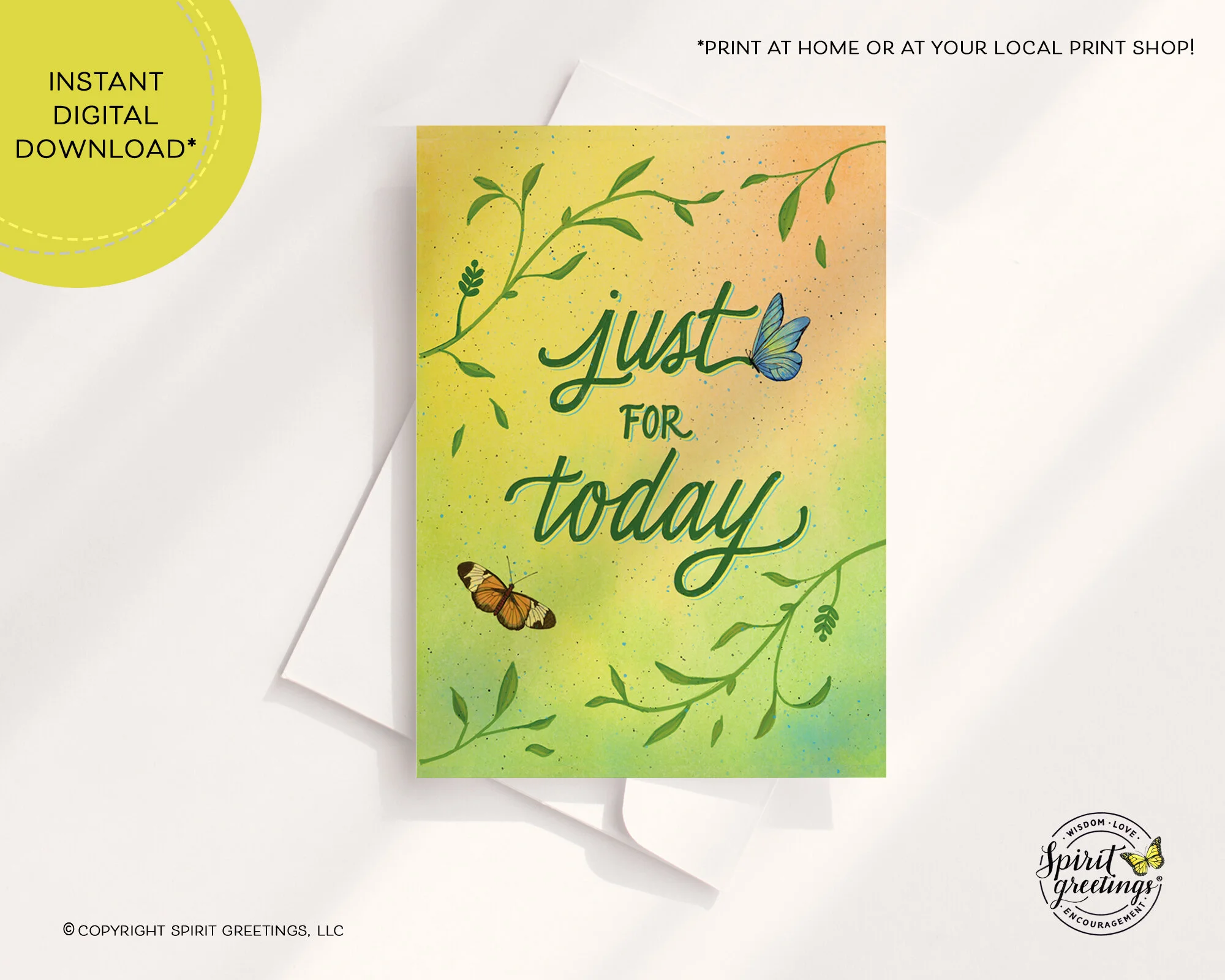 "Just for Today" Card