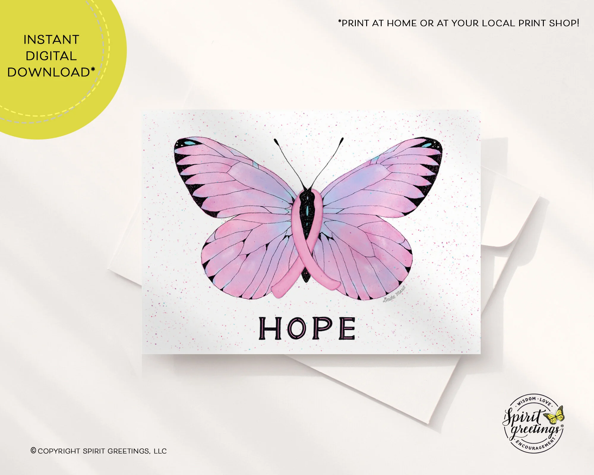 "Breast Cancer Hope Butterfly" Card