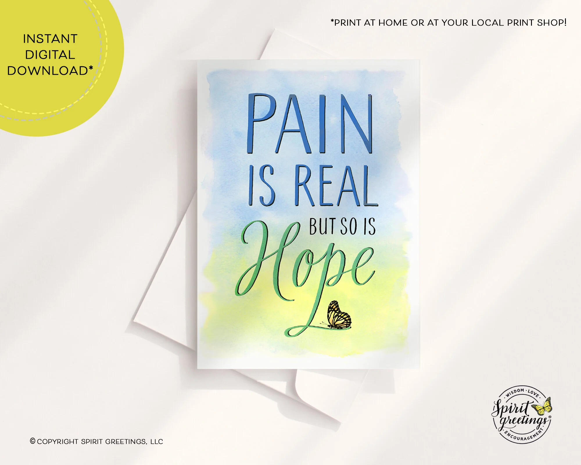 "Pain is Real, but So is Hope" Card