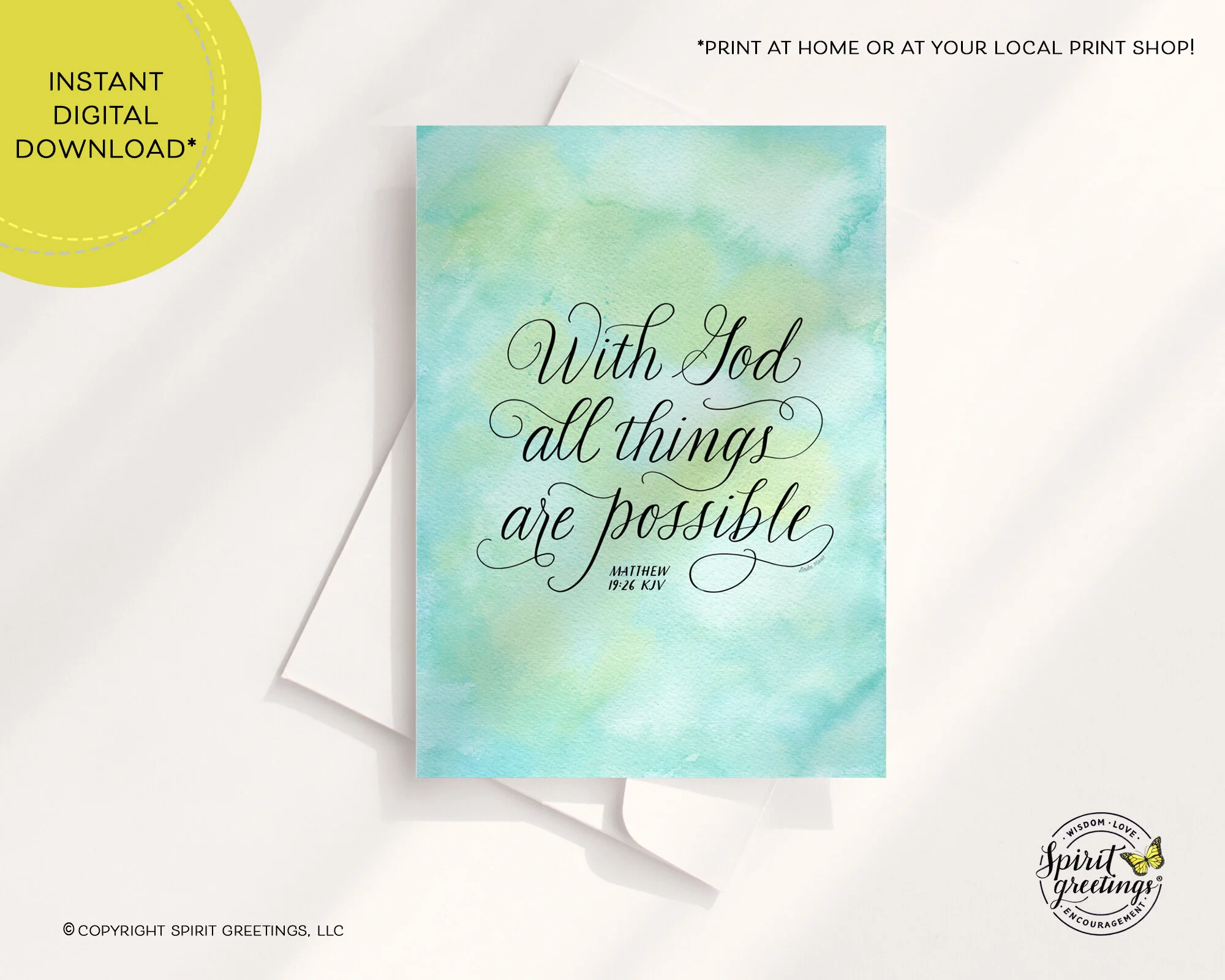 "With God All Things Are Possible" Card