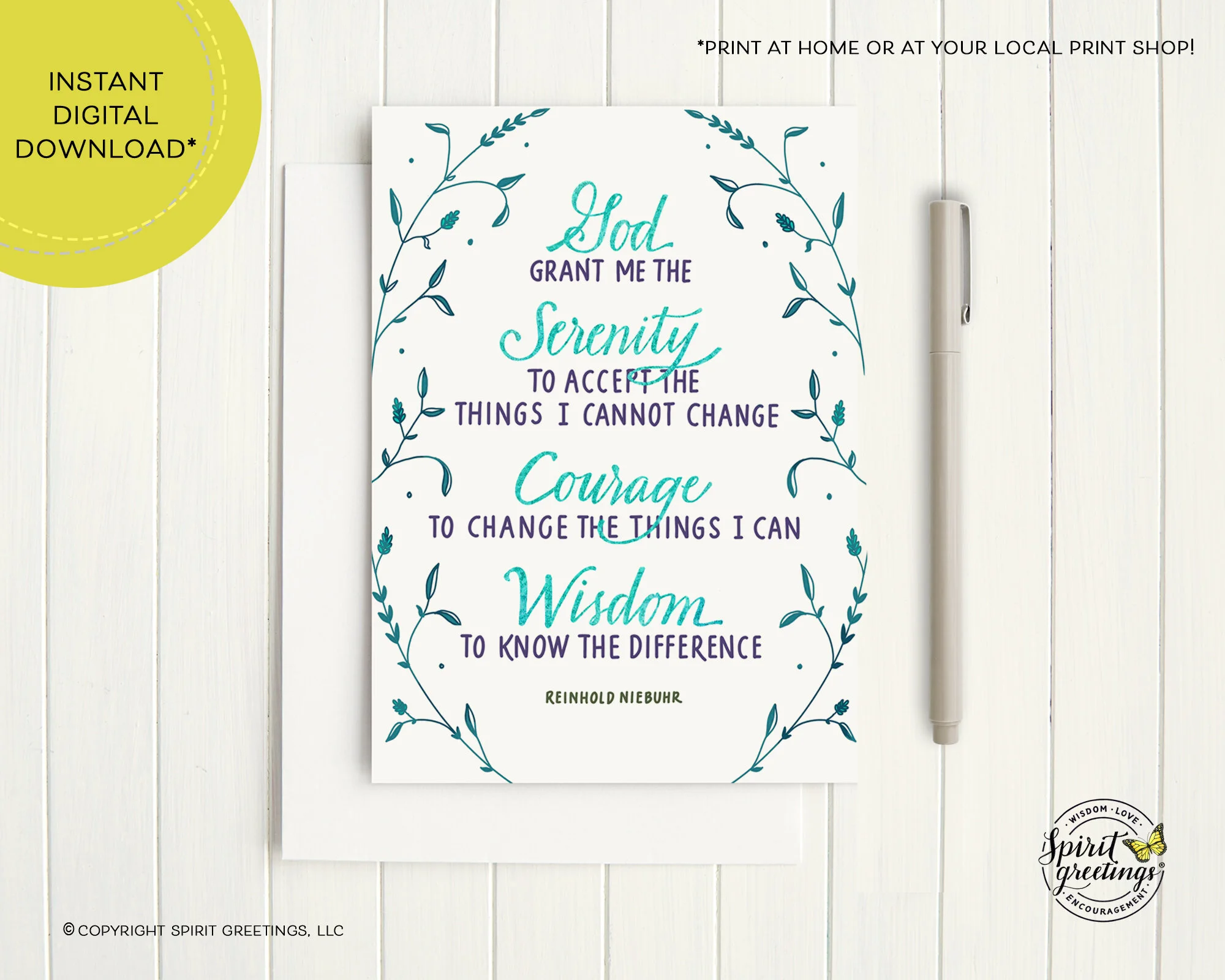 "Serenity Prayer" Card