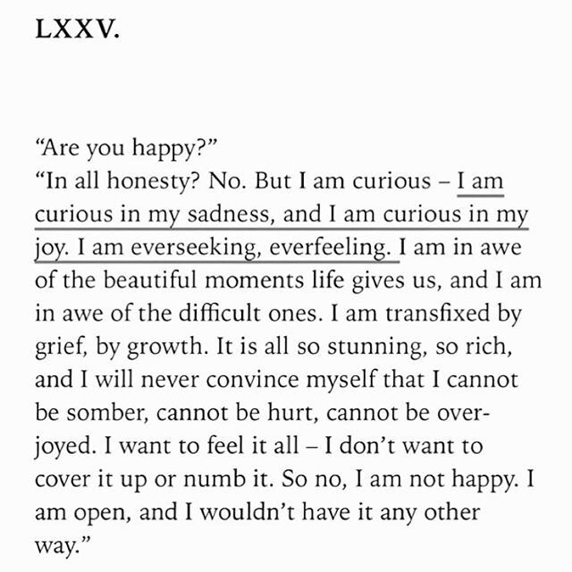 A reminder in these times. Maybe it&rsquo;s not about finding happiness, but about coming home to ourselves - in all our everfeeling glory. 💜
.
.
.
#performer #performingarts #theatre #opera #ballet #singer #covidcreativity #hope #arts #tinycoronaco