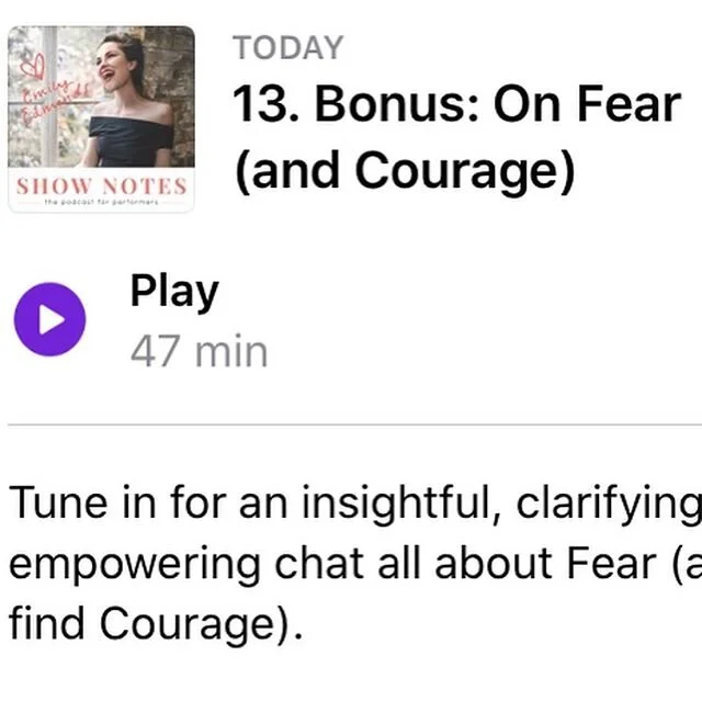 New ep. alert! Tune in for a courage-inducing chat, all about fear! Me and my pal / brilliant mentor @creative_edge_coaching chat all about fear - what it is, and how we can face it with grace &amp; awareness. SUCH a valuable chat - you&rsquo;ll leav