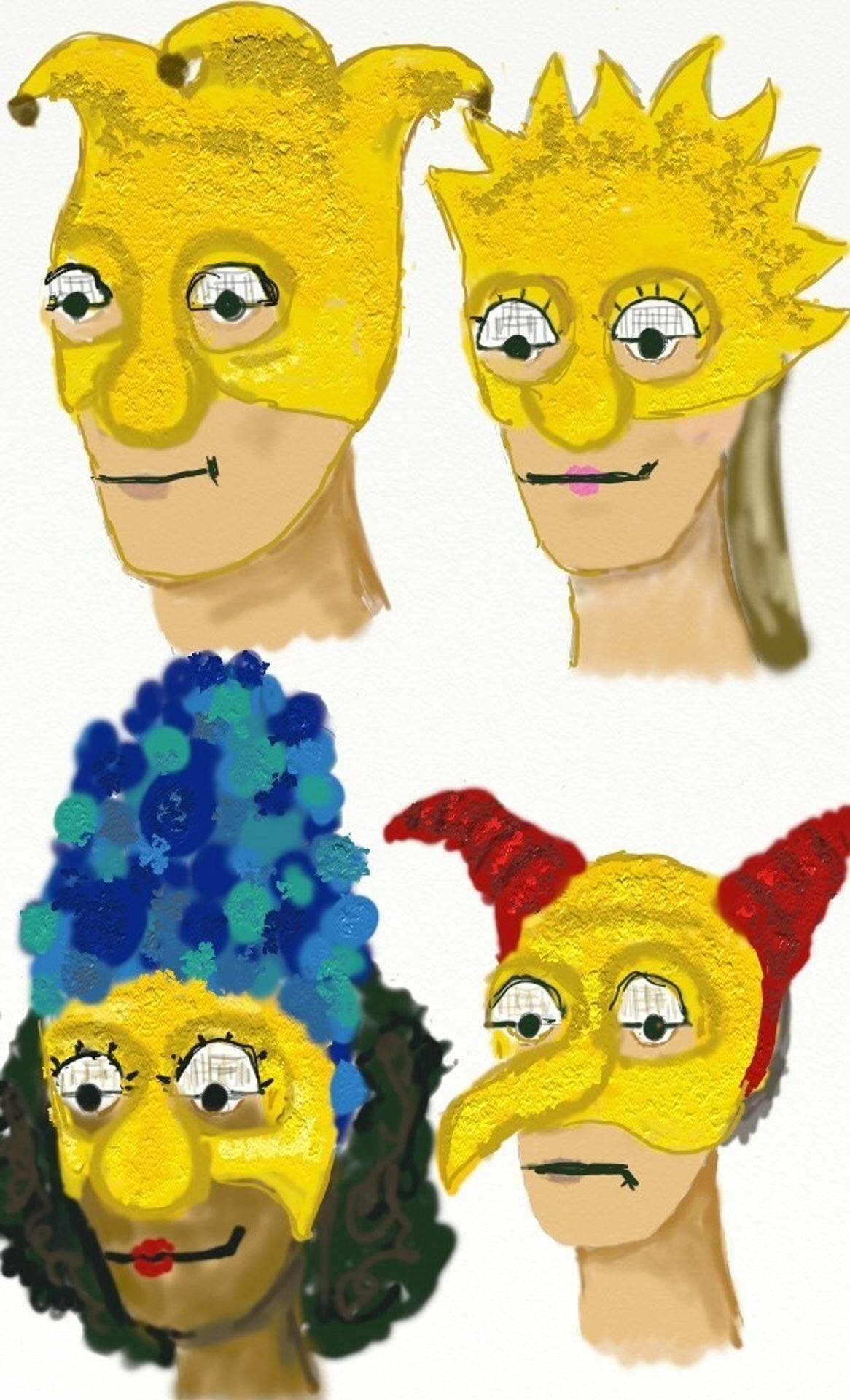 Step 1: Assessing the Designer's renderings of what the masks should look like. Design by: Shan Jensen