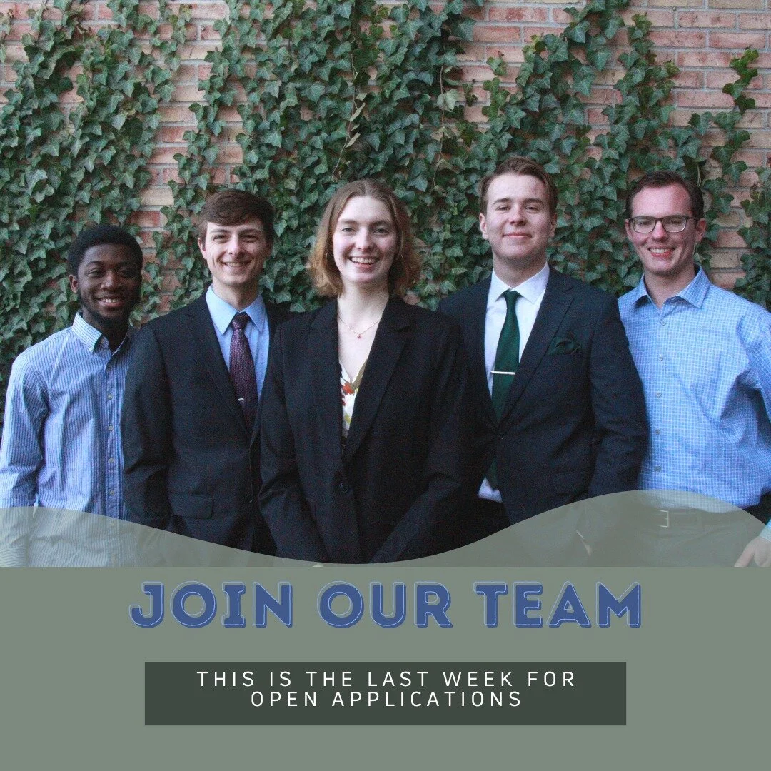 LAST WEEK to apply for student senate!!
Applications close the 19th at 11:59pm