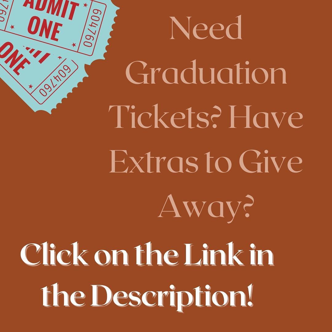 Need more graduation tickets, or have to many? Well we can help facilitate the redistribution of these! Check the linktree in our bio to fill out the form.