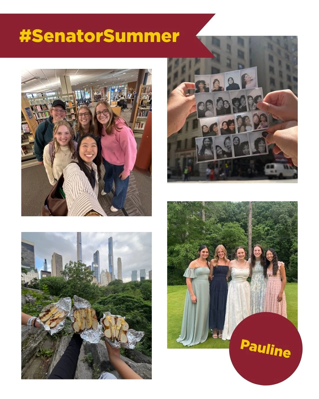 Here is a little glimpse into what our senators have been up to this summer!

Pauline:
I&rsquo;ve been interning at Bank of America this summer! I&rsquo;m also home in New Jersey and traveling to New York City, Michigan, and Florida in between! I&rsq