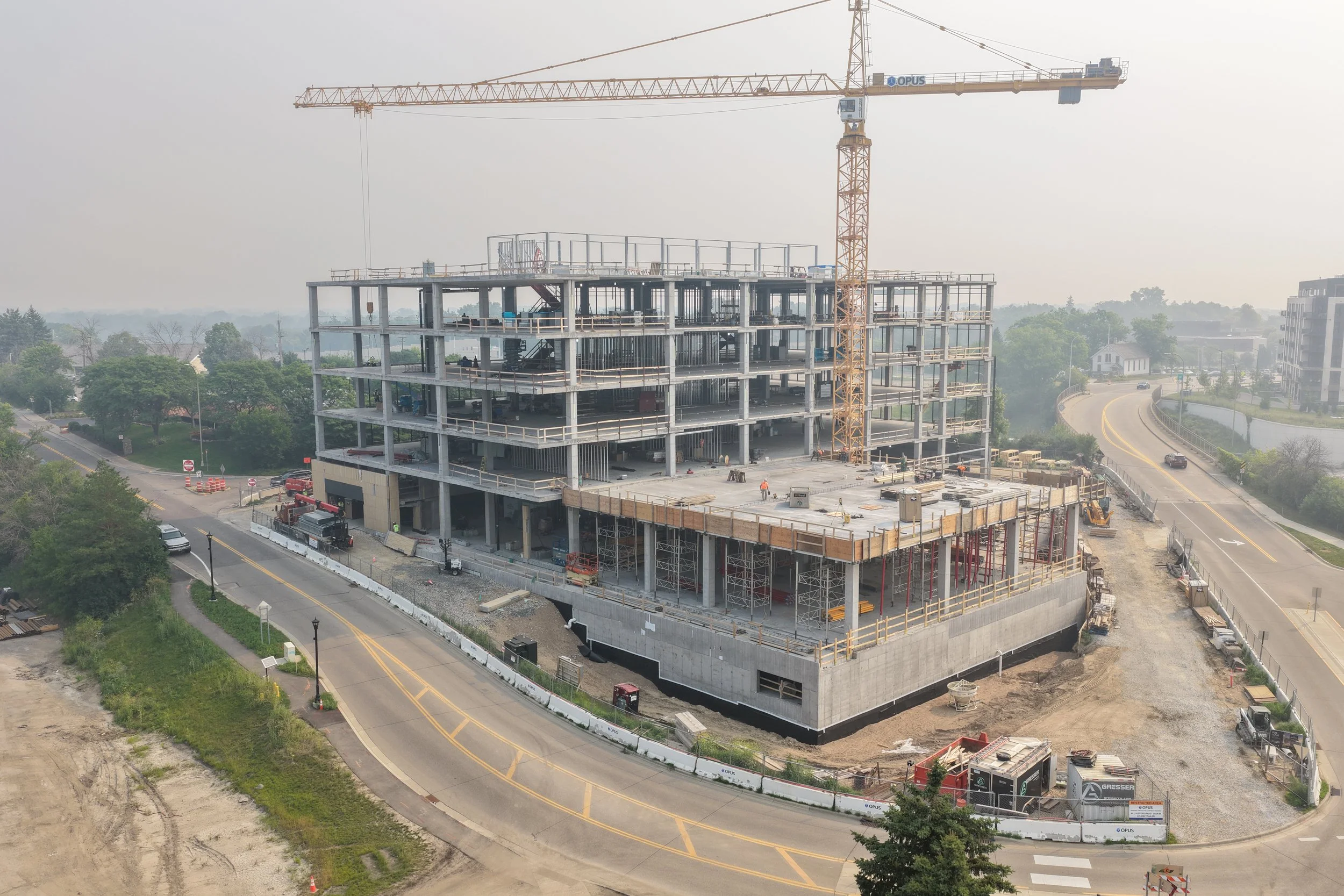 Final slab pour at Arcadia Office Building in Edina, MN