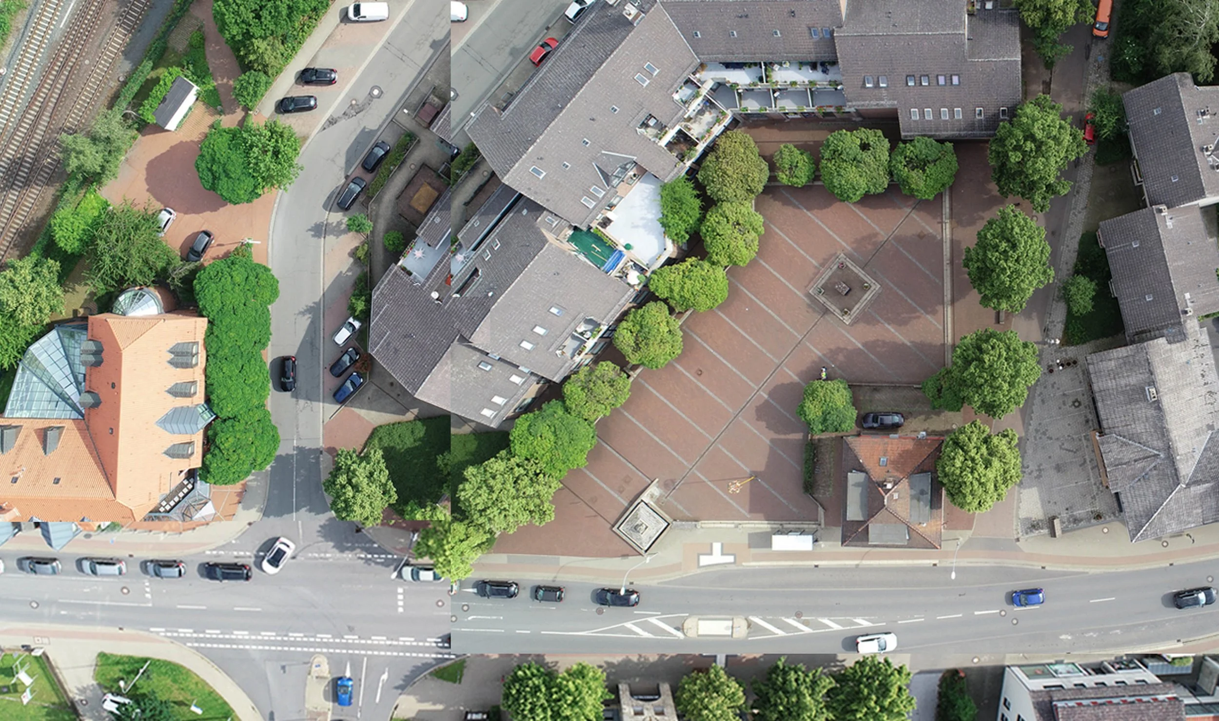 Luftaufnahme des Vienenburger Marktplatzes.