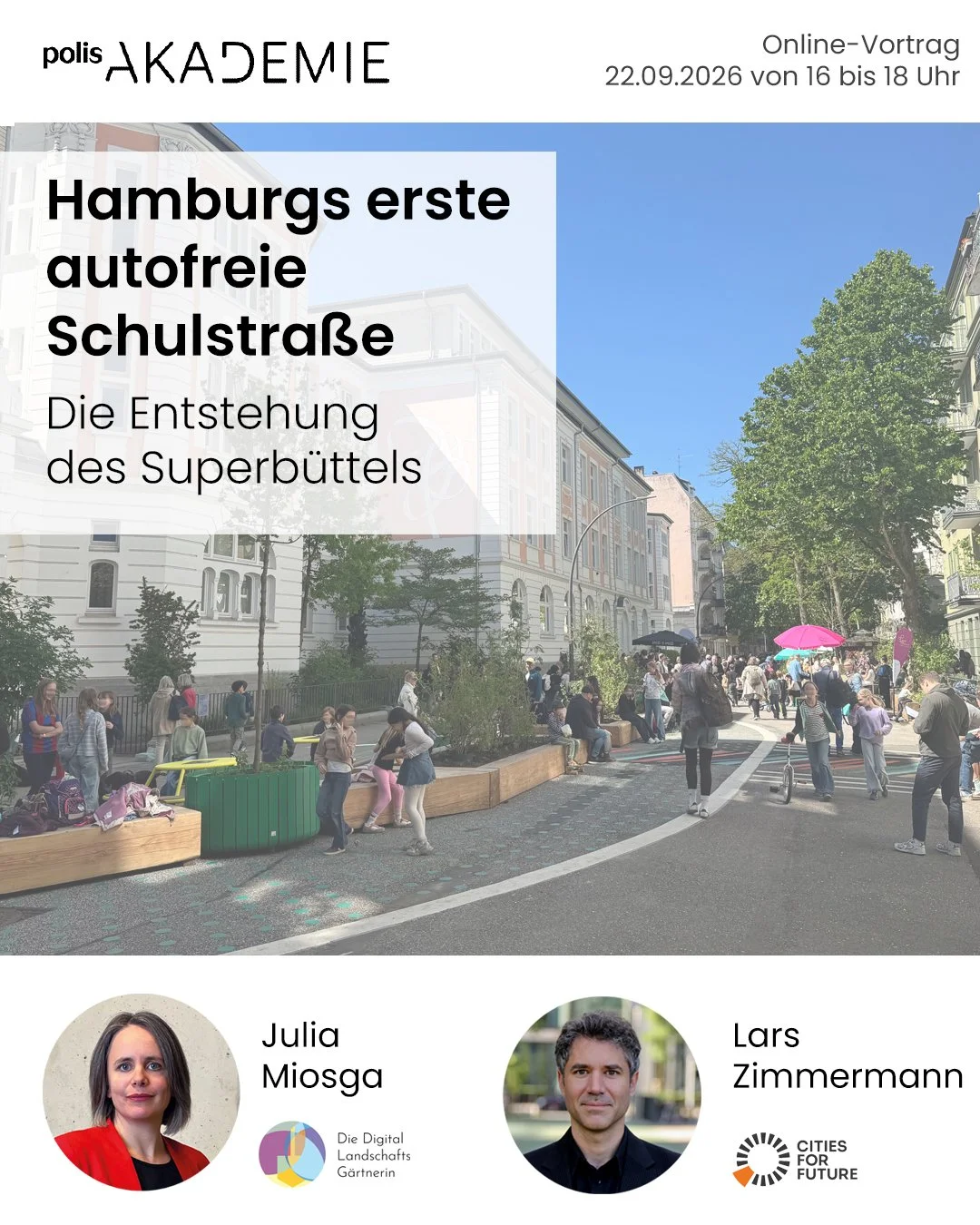 Schulstraße in Hamburg Rellinger Straße Kinder spielen auf der Straße im Hintergrund ist die Schule Julia Miosga und Lars Zimmermann
