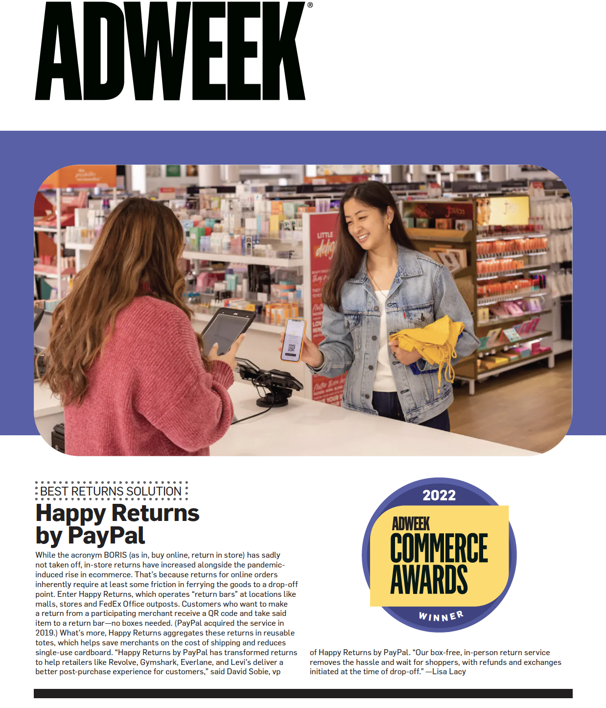 Adweek names Happy Returns the ‘Best Returns Solution’ for 2022 — Happy