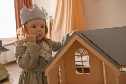 Casa de muñecas de madera con muebles para niños y niñas, regalo de juguete  para 3, 4, 5, 6 años