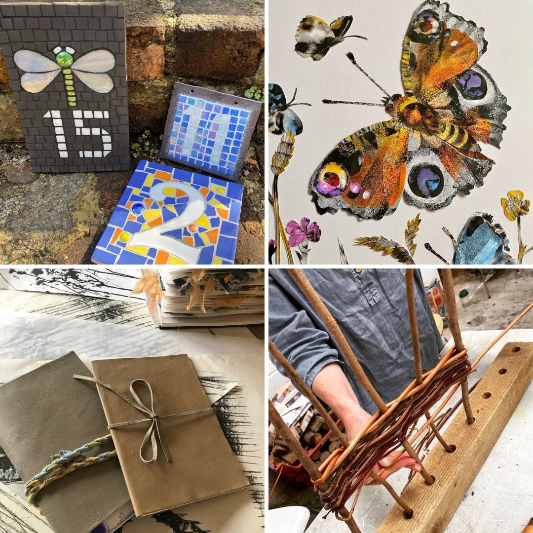 Why not learn a new creative skill this spring? We have loads of fantastic classes scheduled, everything from Mosaics and  Sketchbook making to Collage and Willow weaving &ndash; and so much in between. Learning a new craft is so rewarding and proven