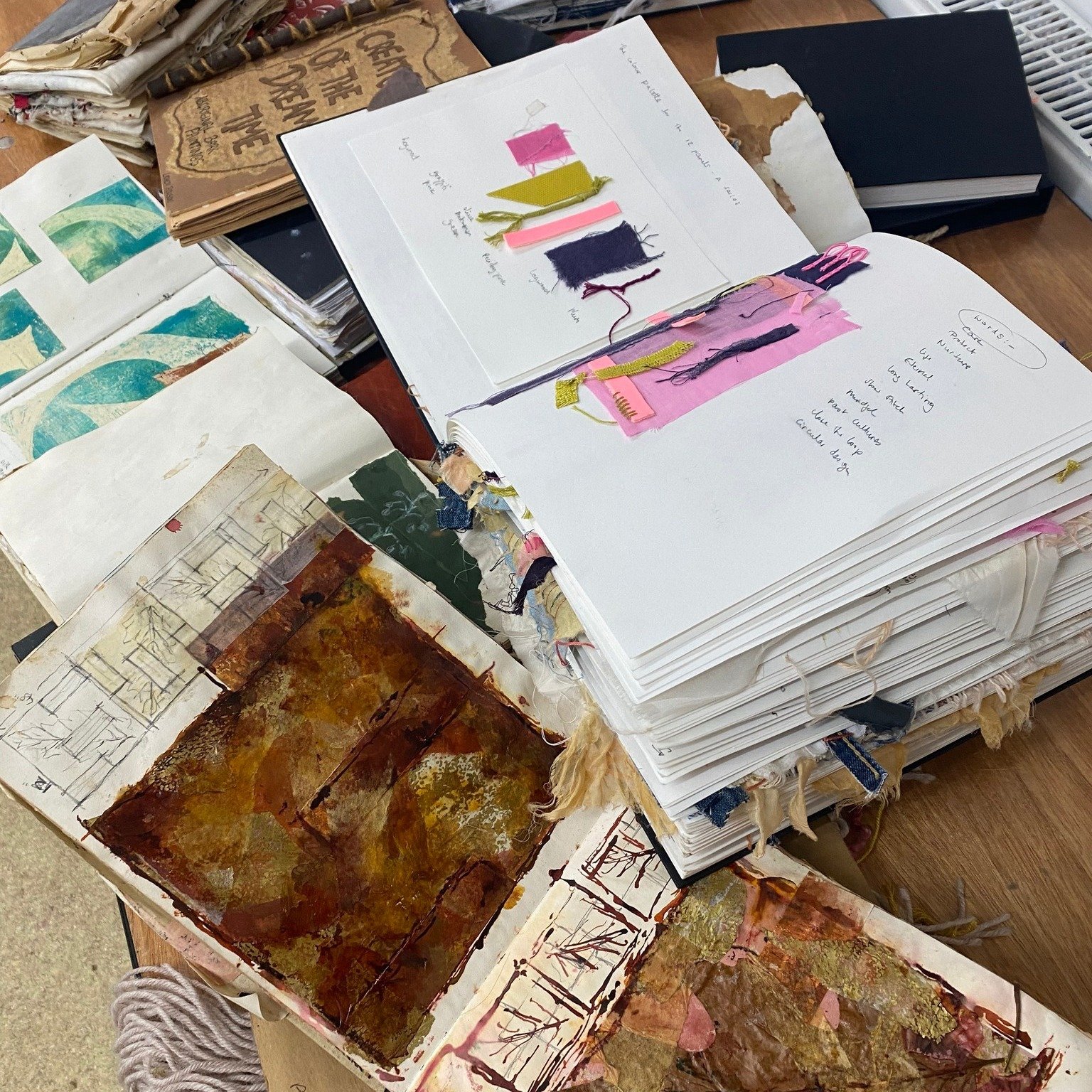 We have a couple of spaces available on this weekends Creative Sketchbooks with tutor Lichen Davenport, this sunday (19th) 10am - 4pm, its a great class a really lovely chance to learn how to make a simple sketchbook then spend the day filling it up 