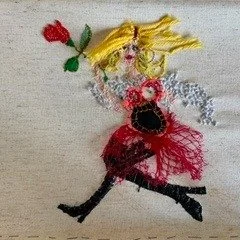 This joyous embroidery by Emma Cooper Key is a tempting taste of what's to come in BLOOM, a new exhibition of work by 17 brilliant VWS artists. Come and see the show as part of the Crafts Alive festival 2025 at Rodmarton Manor from 10th-14th Septembe