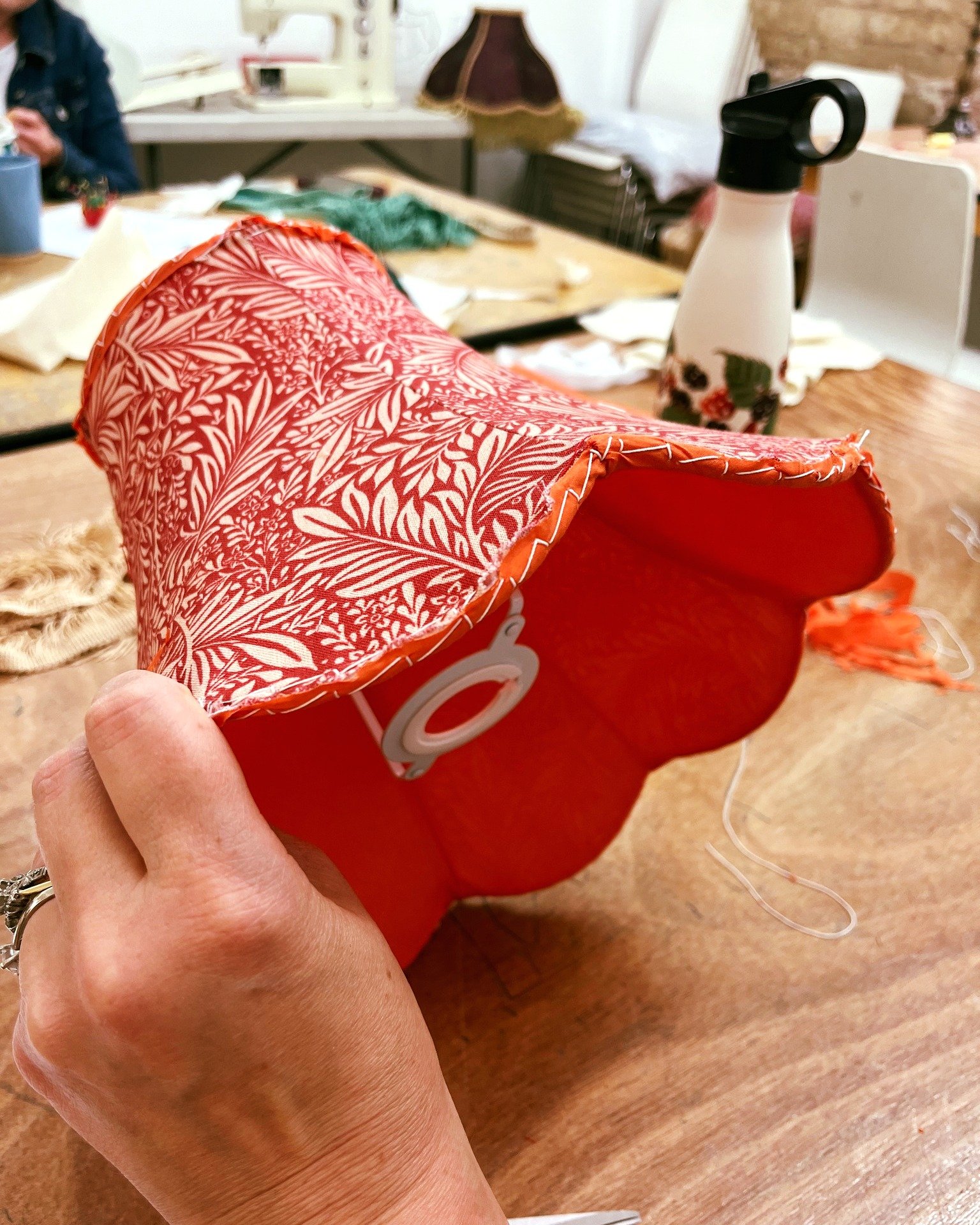 This weekends workshop is soft lampshade making with @lampshade_rebellion 
learning how to make traditional soft lampshades, rather than the stiff, modern drum-style. 
In this class participants will learn  to pattern-cut, and sew a fully lined soft 