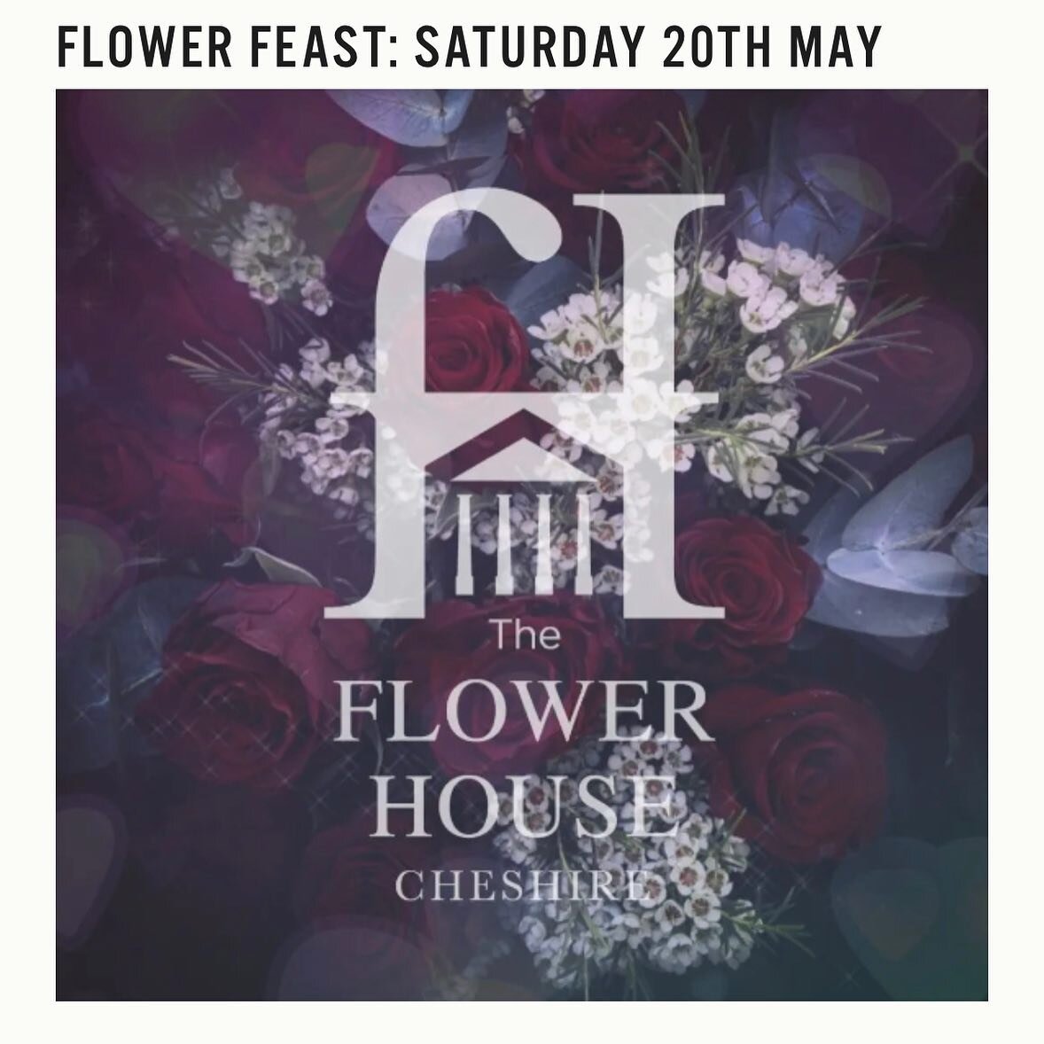 🌺 FLOWER FEAST 🌸 
Saturday 20th May

***6 TICKETS LEFT***

@theflowerhousecheshire 
.
5 COURSE DINNER MENU:

1: flower pot bread - roasted garlic dip / pumpkins seeds / lemon zest

2: rainbow salad - leaves / edible flowers / herbs

3: slow braised