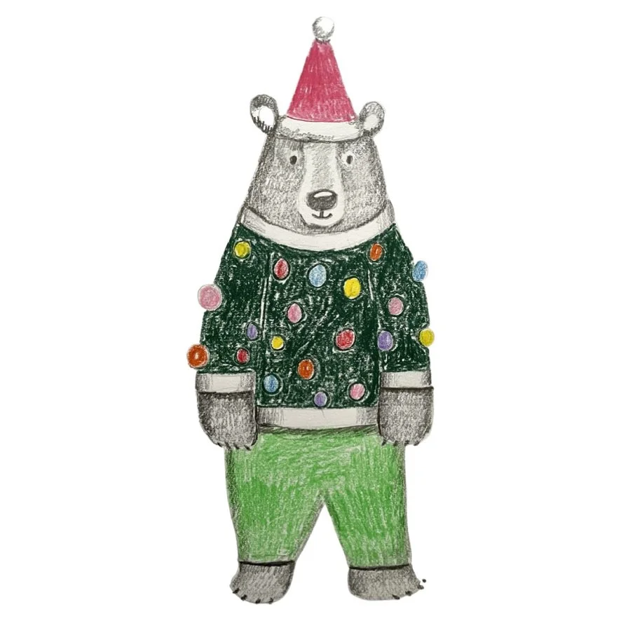 BEAR in a XMAS JUMPER prerecorded class kid/teens/adults 75 mins £8.00