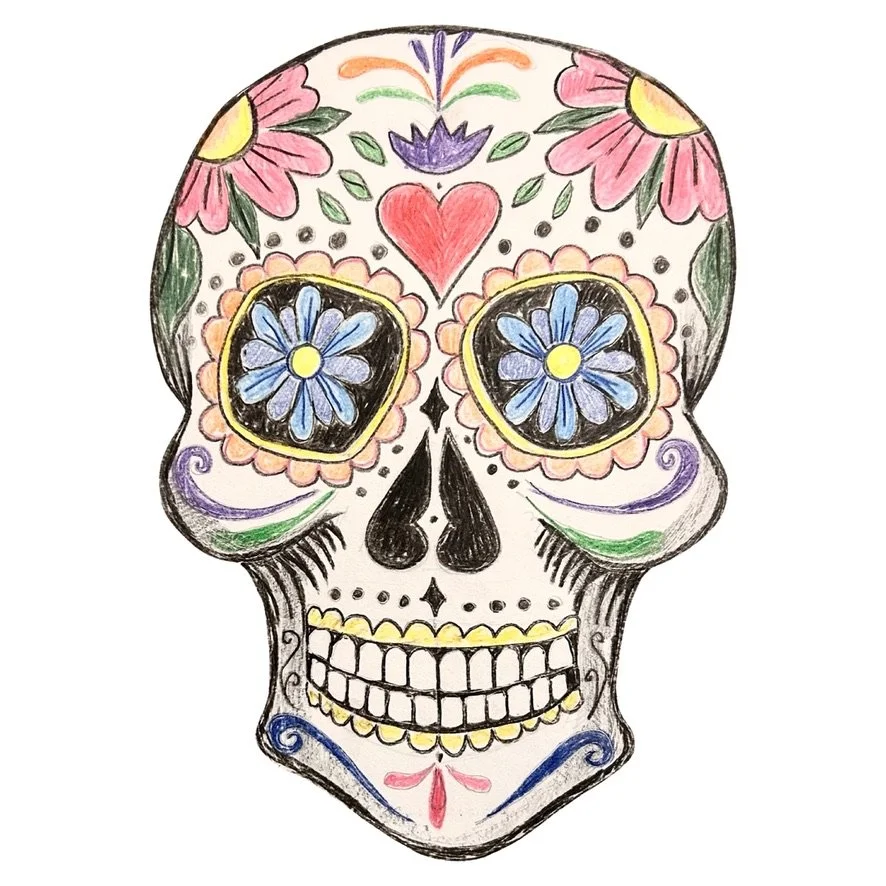 SUGAR SKULL Drawing Pre-recorded Class 80 mins (kids/teens/adults) £8.00