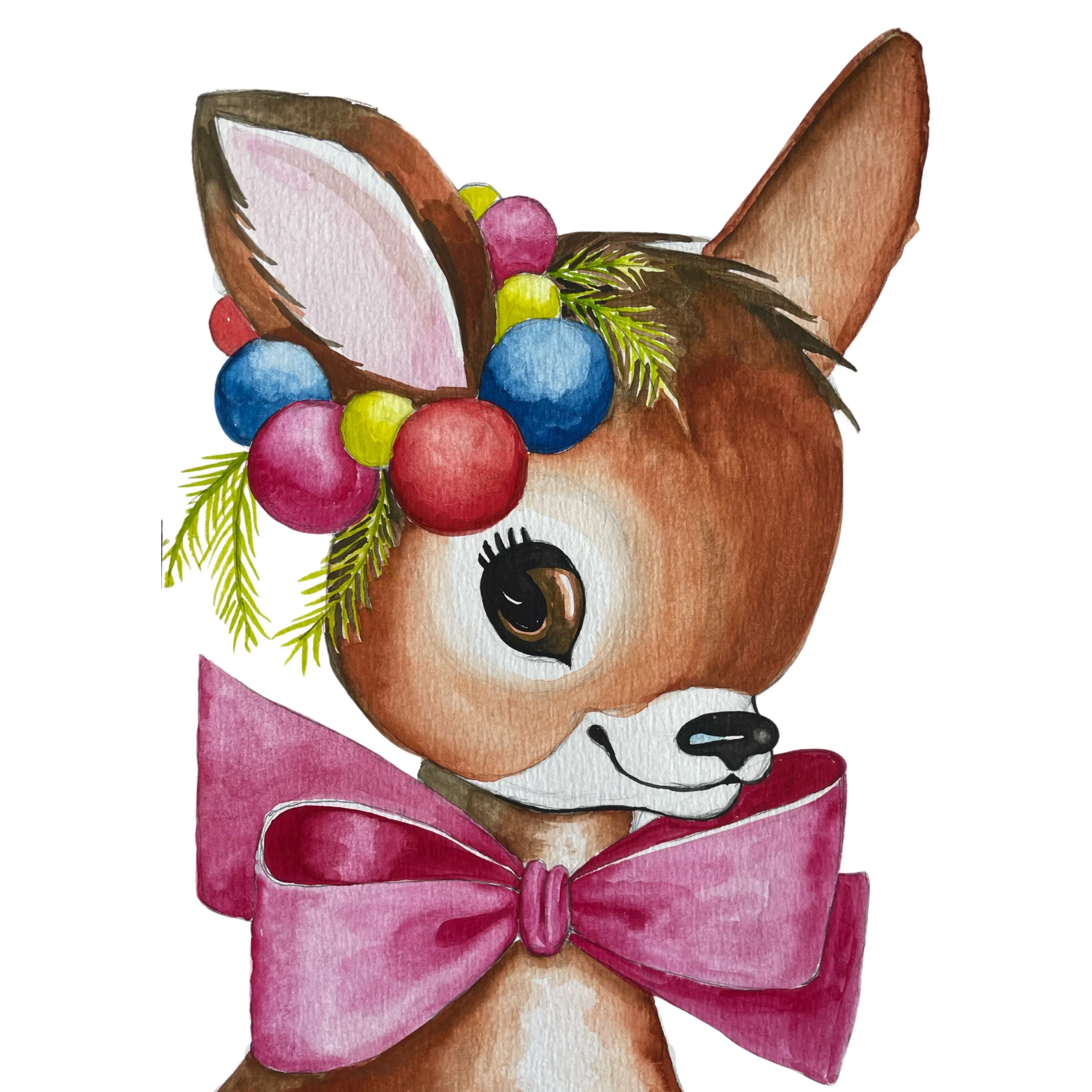 XMAS BAMBI Watercolour Pre-recorded Class 140 mins (teens/adults) £10.00