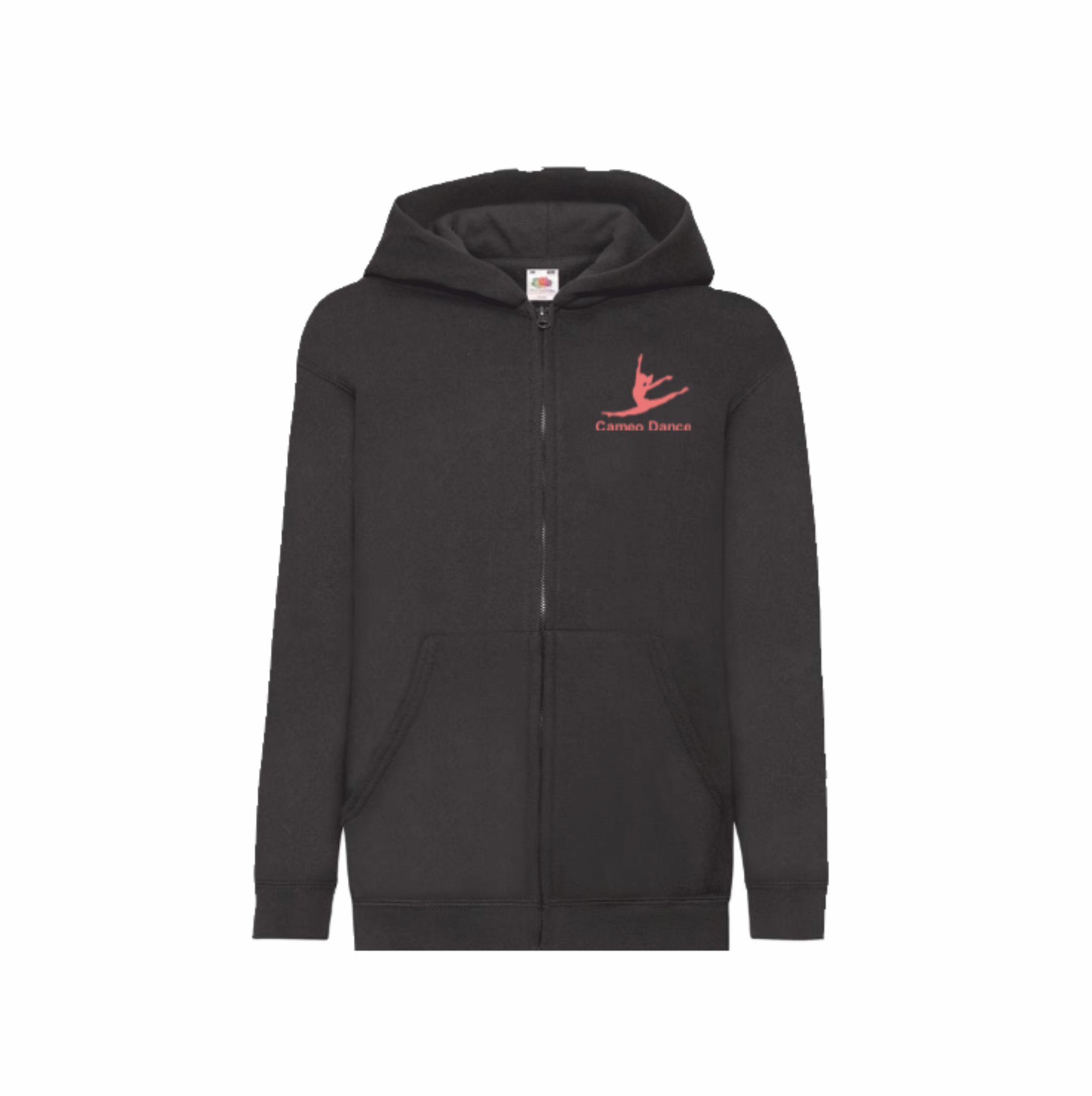 Cameo Zip Hoodie Black Front.png