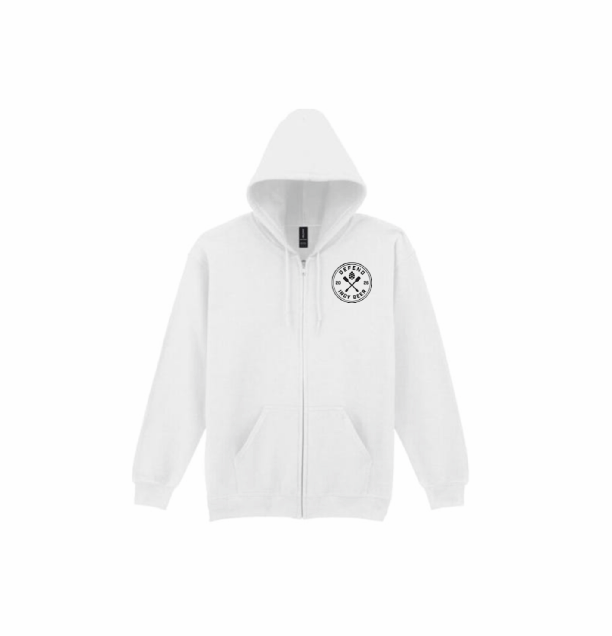 DFND - Zip Hoodie White Front.png