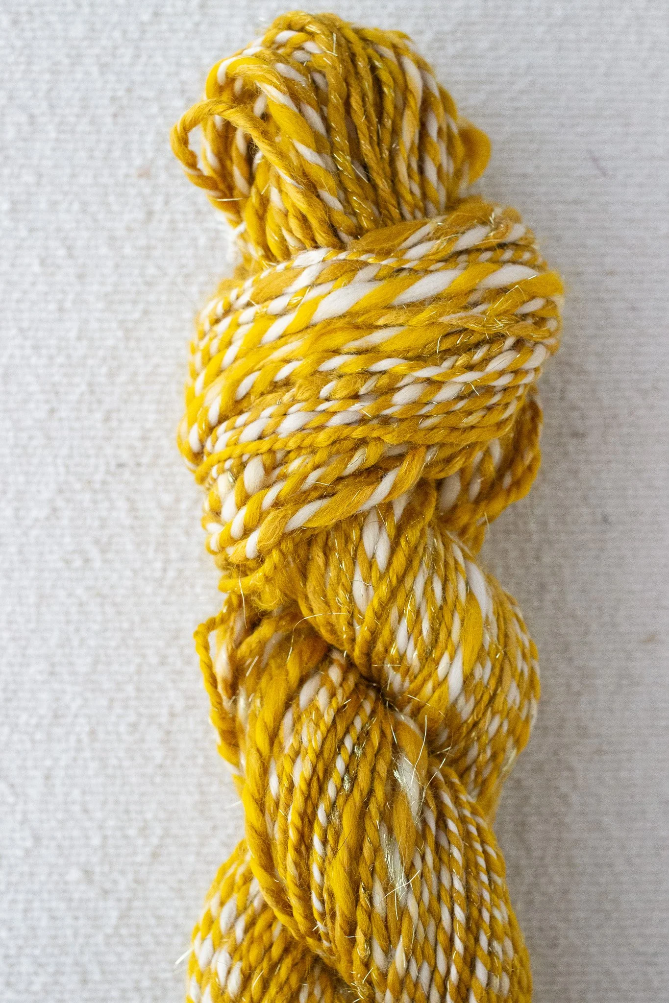 Handspun Two Ply Worsted Art Yarn Gold Rush