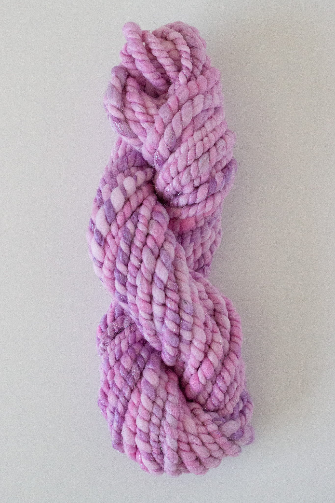 Handspun Art Yarn - Lilac - Vegan & Cruelty Free Yarn
