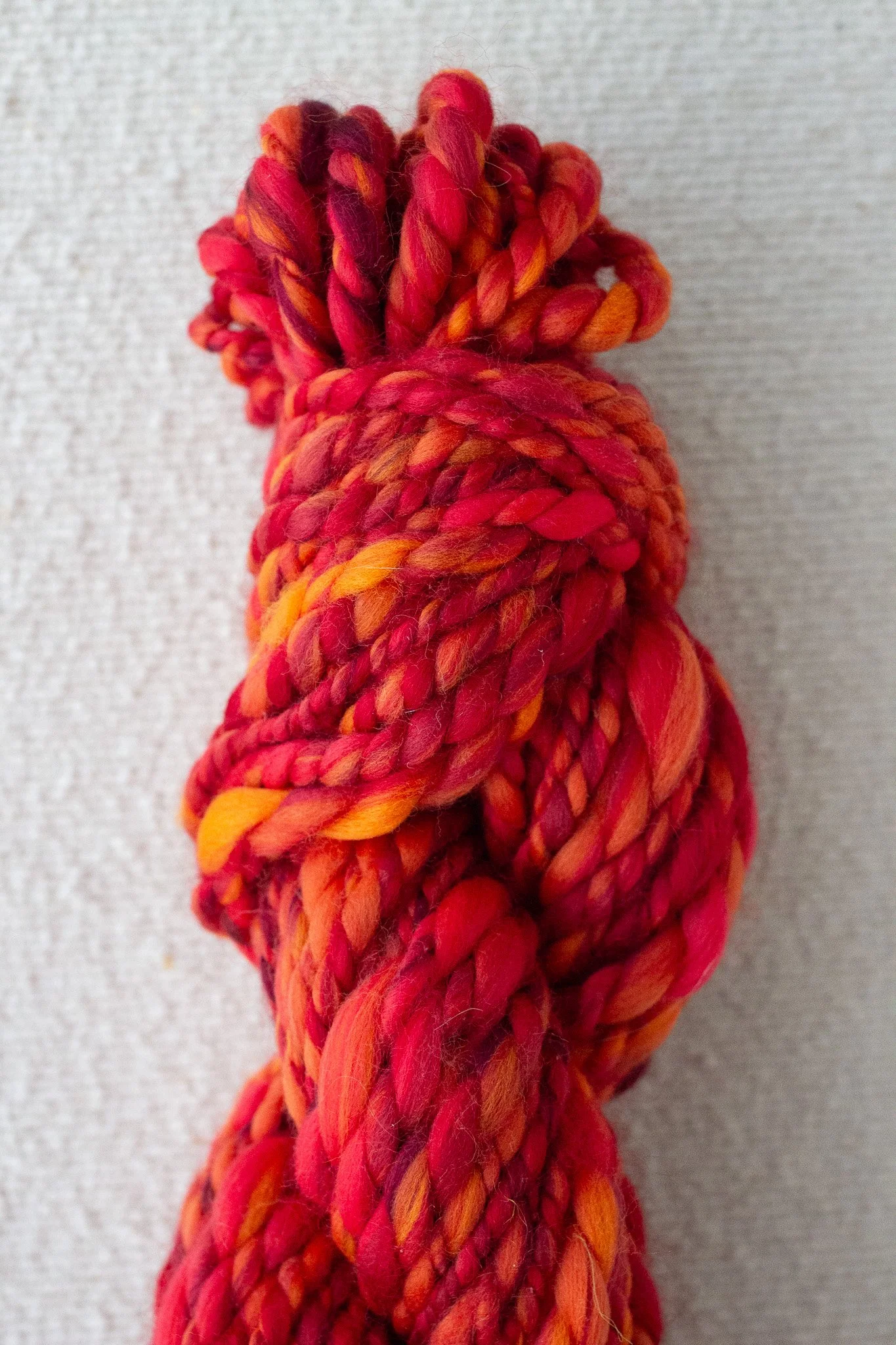 Handspun Two Ply Super Bulky Art Yarn Mulled Wine
