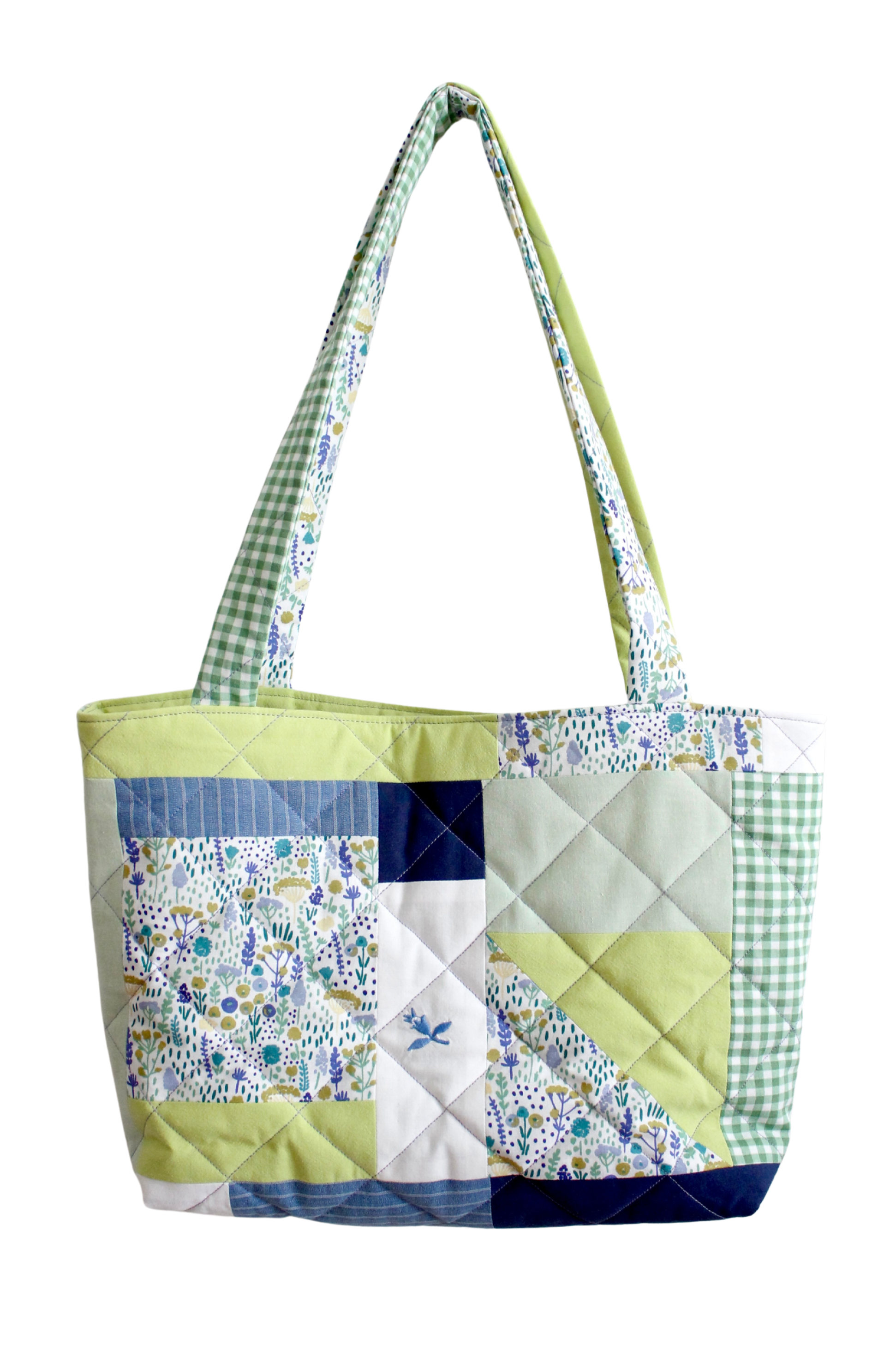 Patchwork Quilted Tote Bag - Fleurs des Champs