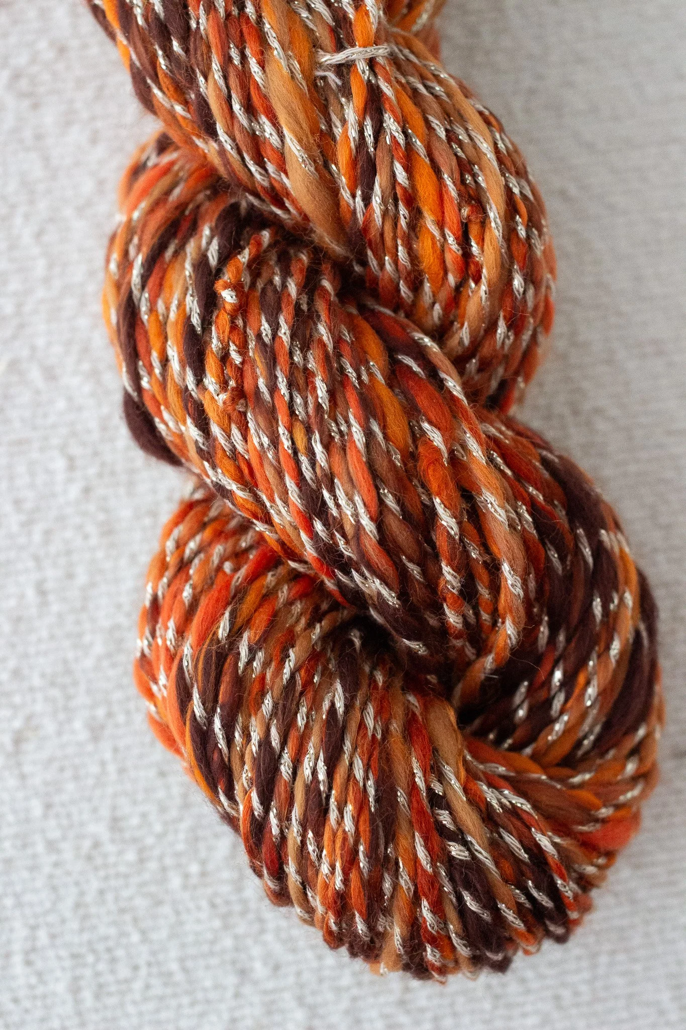 Fireplace Two Ply Worsted 10wpi Handspun Art Yarn