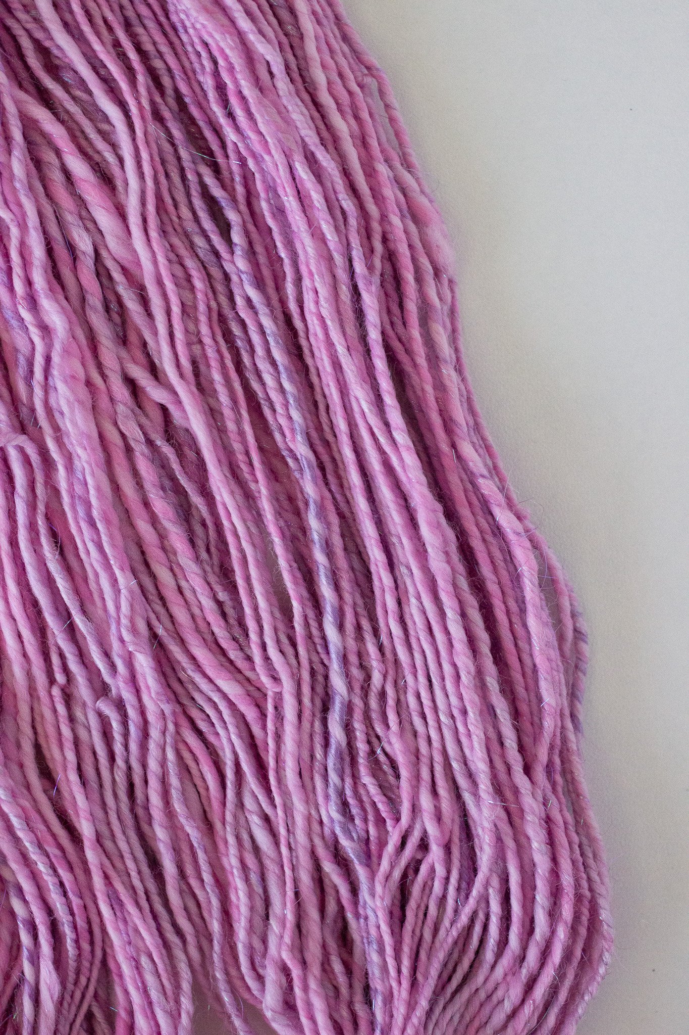 Handspun Art Yarn - Lilac - Vegan & Cruelty Free Yarn