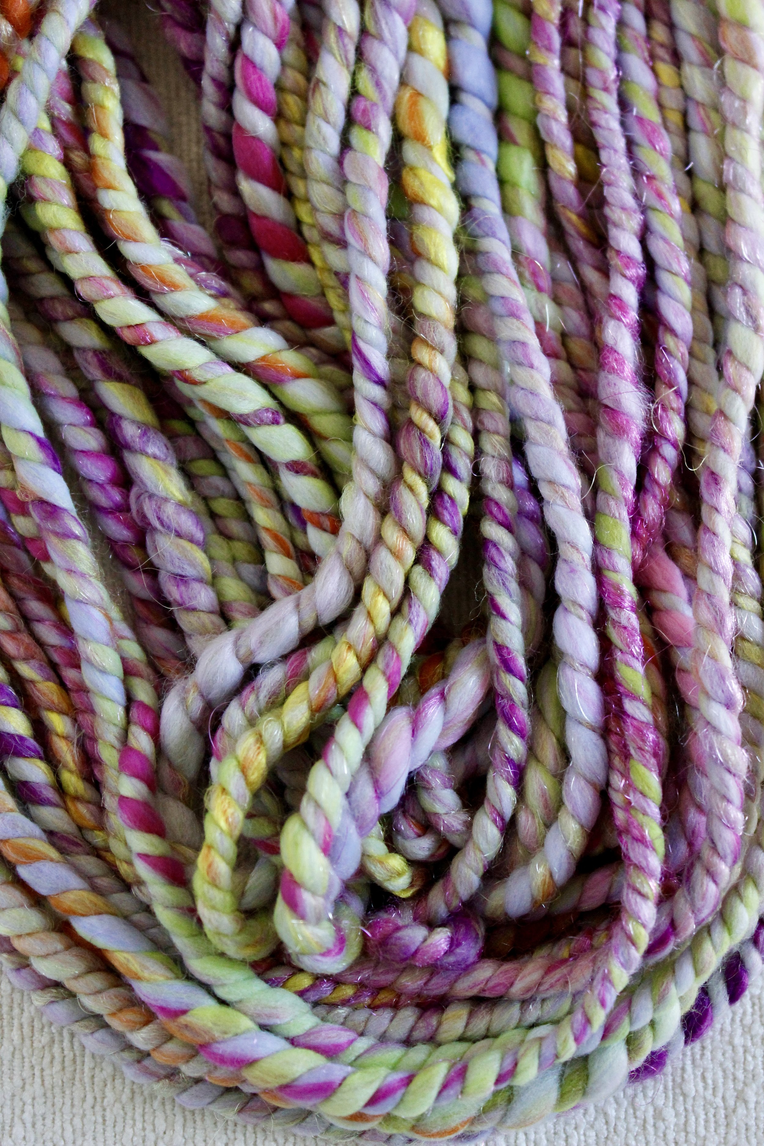 Handspun Art Yarn - Spring Weekend - Vegan & Cruelty Free Yarn
