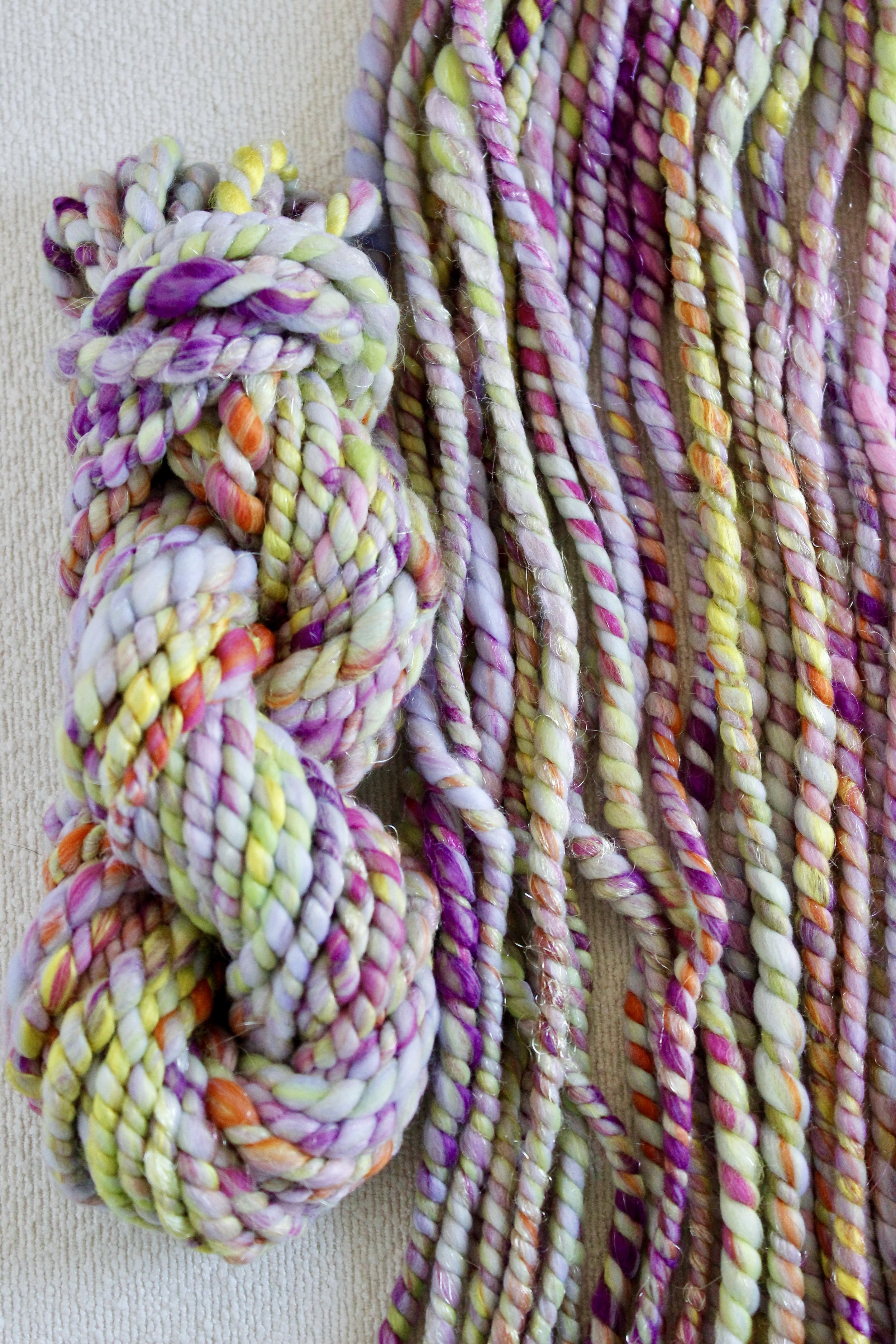 Handspun Art Yarn - Spring Weekend - Vegan & Cruelty Free Yarn