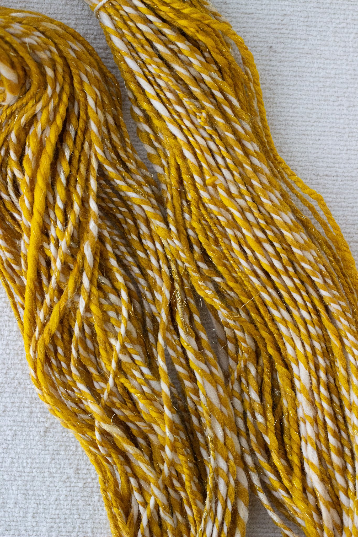 Handspun Two Ply Worsted Art Yarn Gold Rush