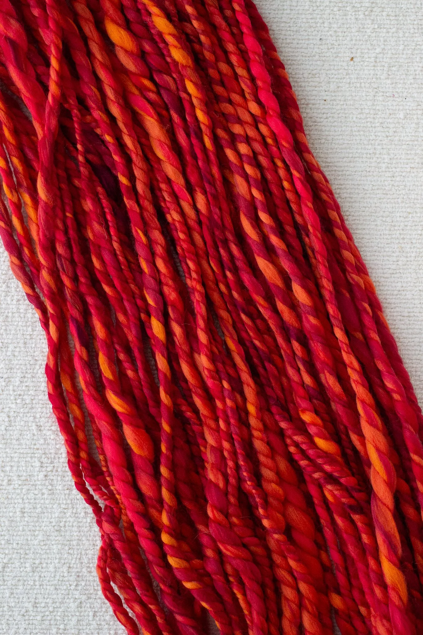 Handspun Two Ply Super Bulky Art Yarn Mulled Wine