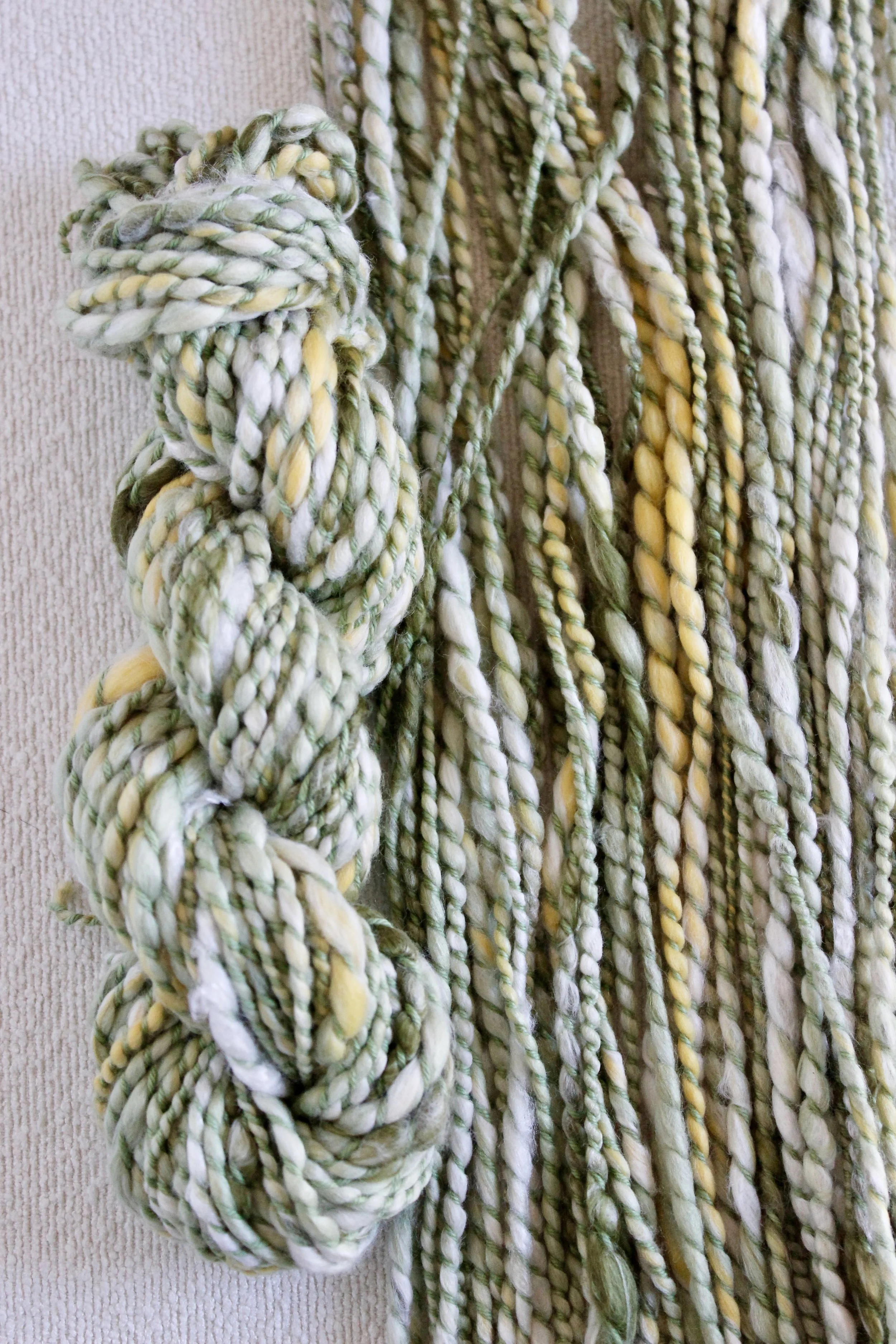 Handspun Art Yarn - Blooming Daisies - Vegan & Cruelty Free Yarn