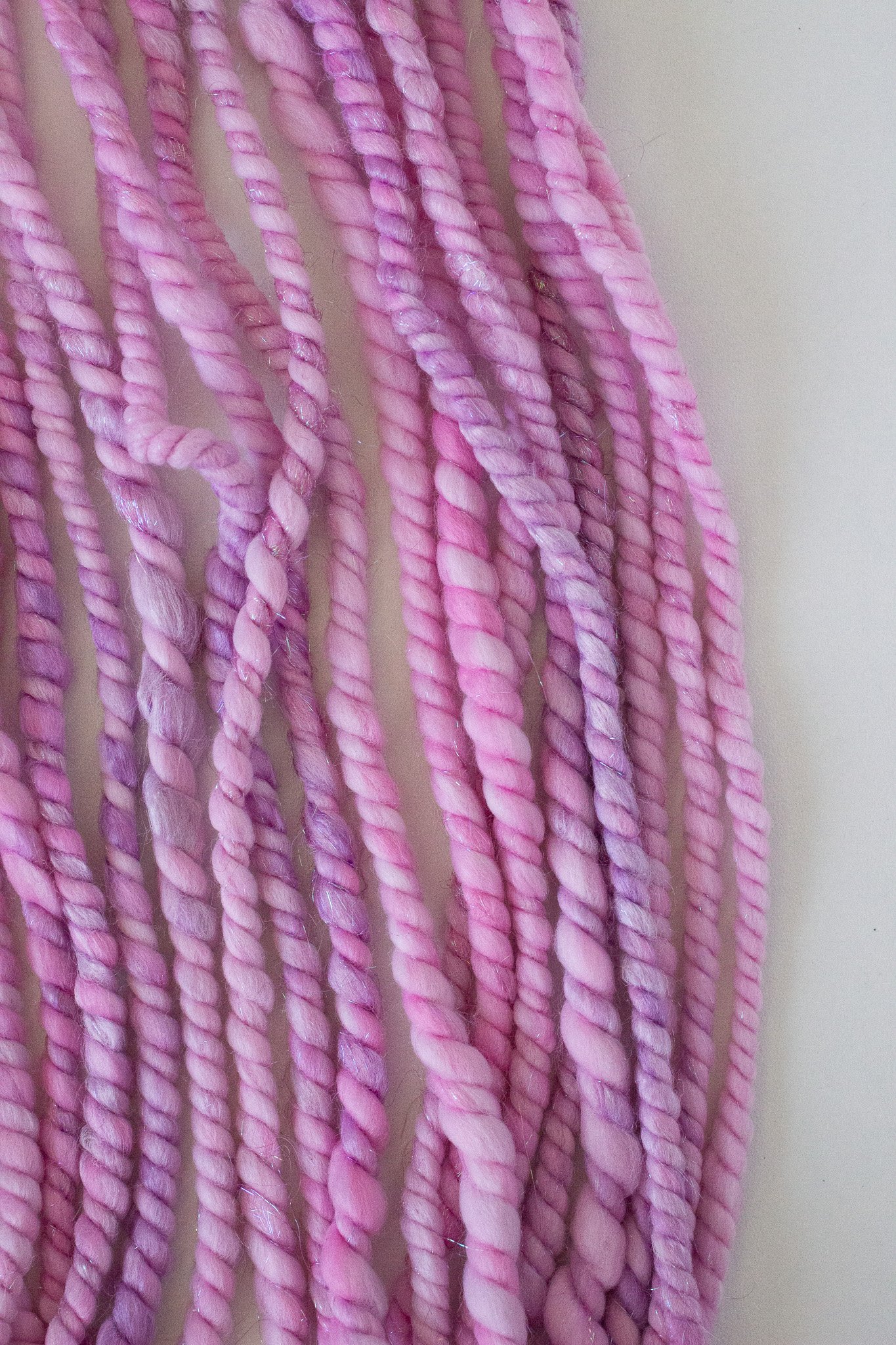 Handspun Art Yarn - Lilac - Vegan & Cruelty Free Yarn