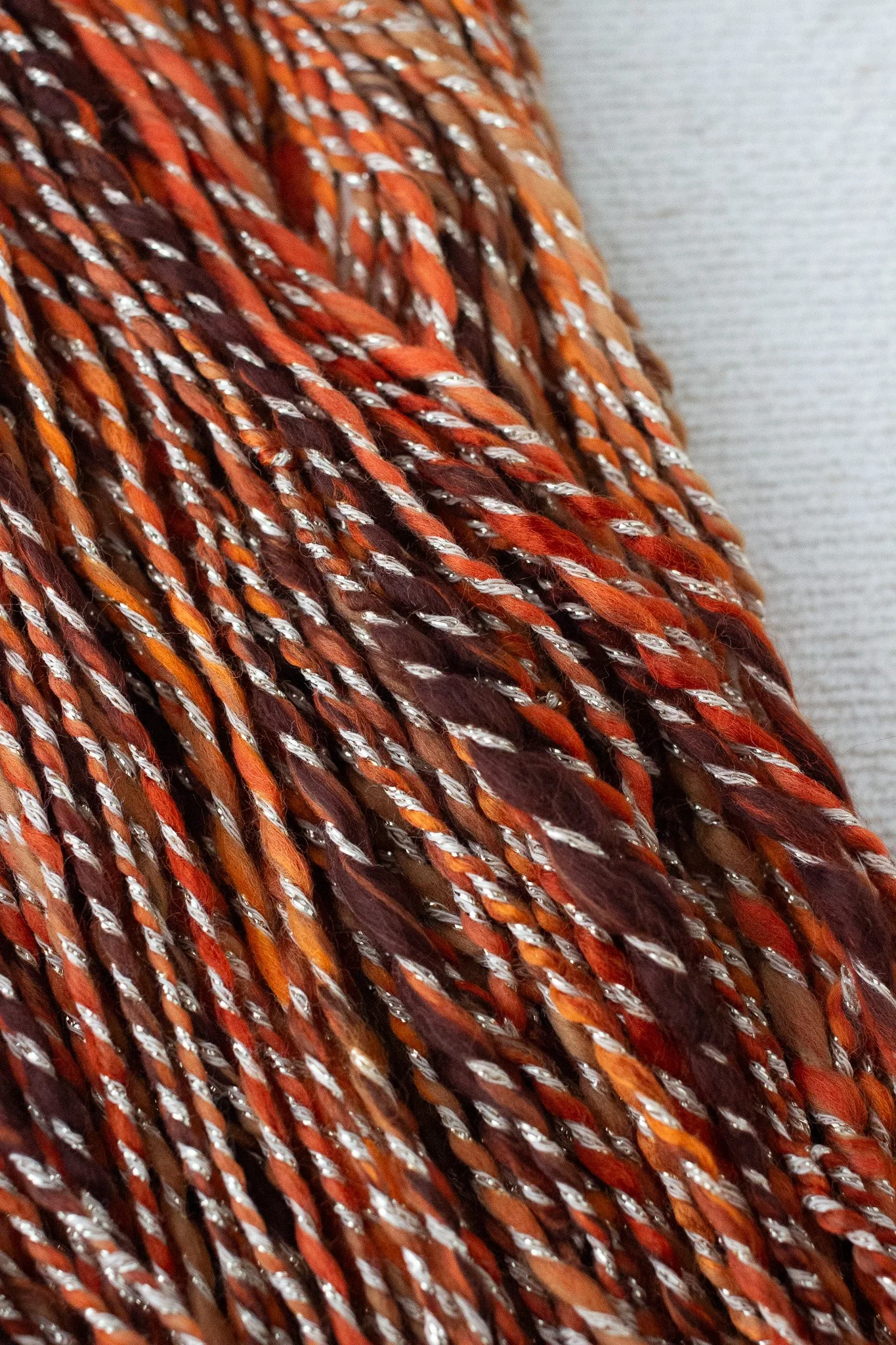 Fireplace Two Ply Worsted 10wpi Handspun Art Yarn