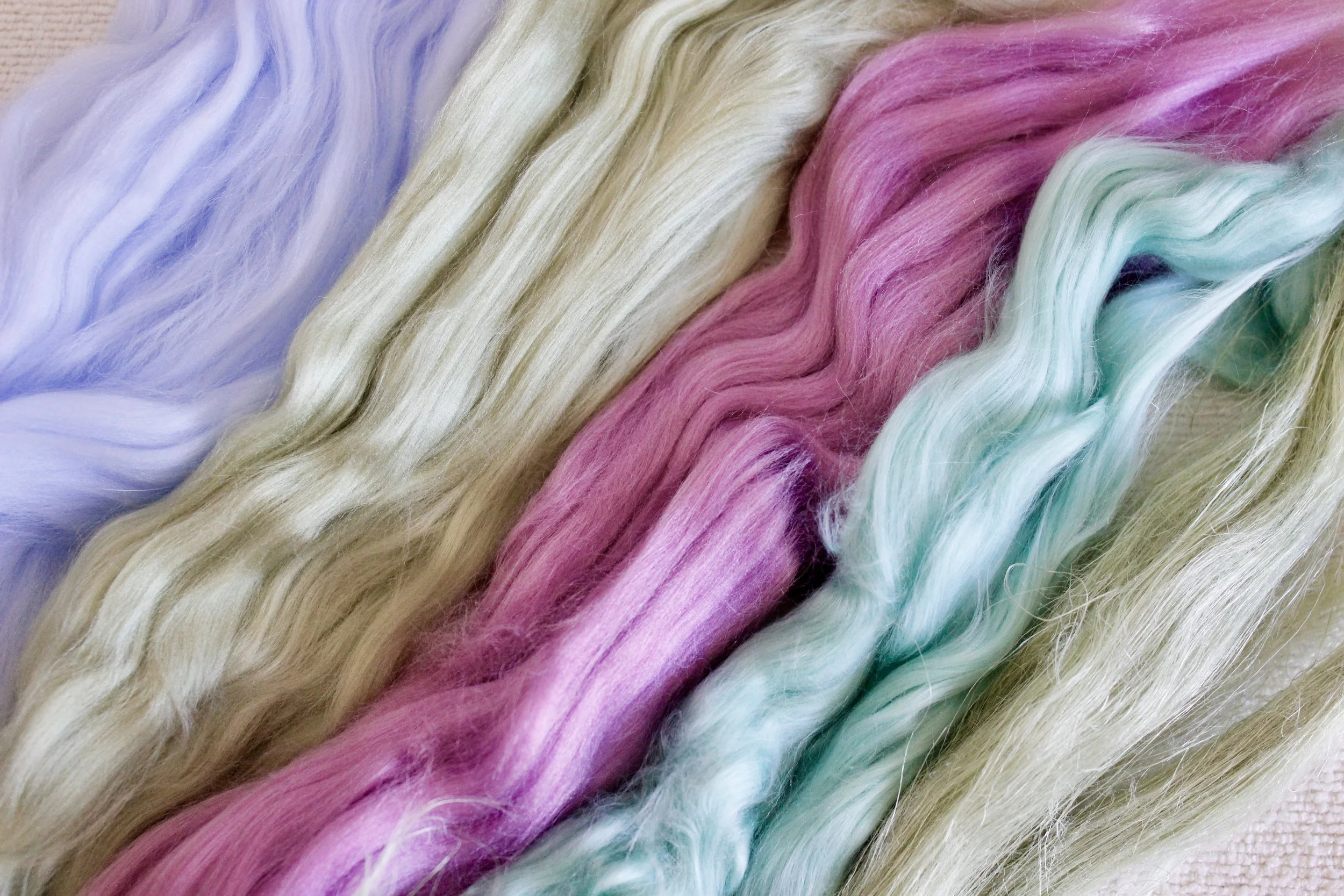 All the fibers I use in my textile art practice as a vegan