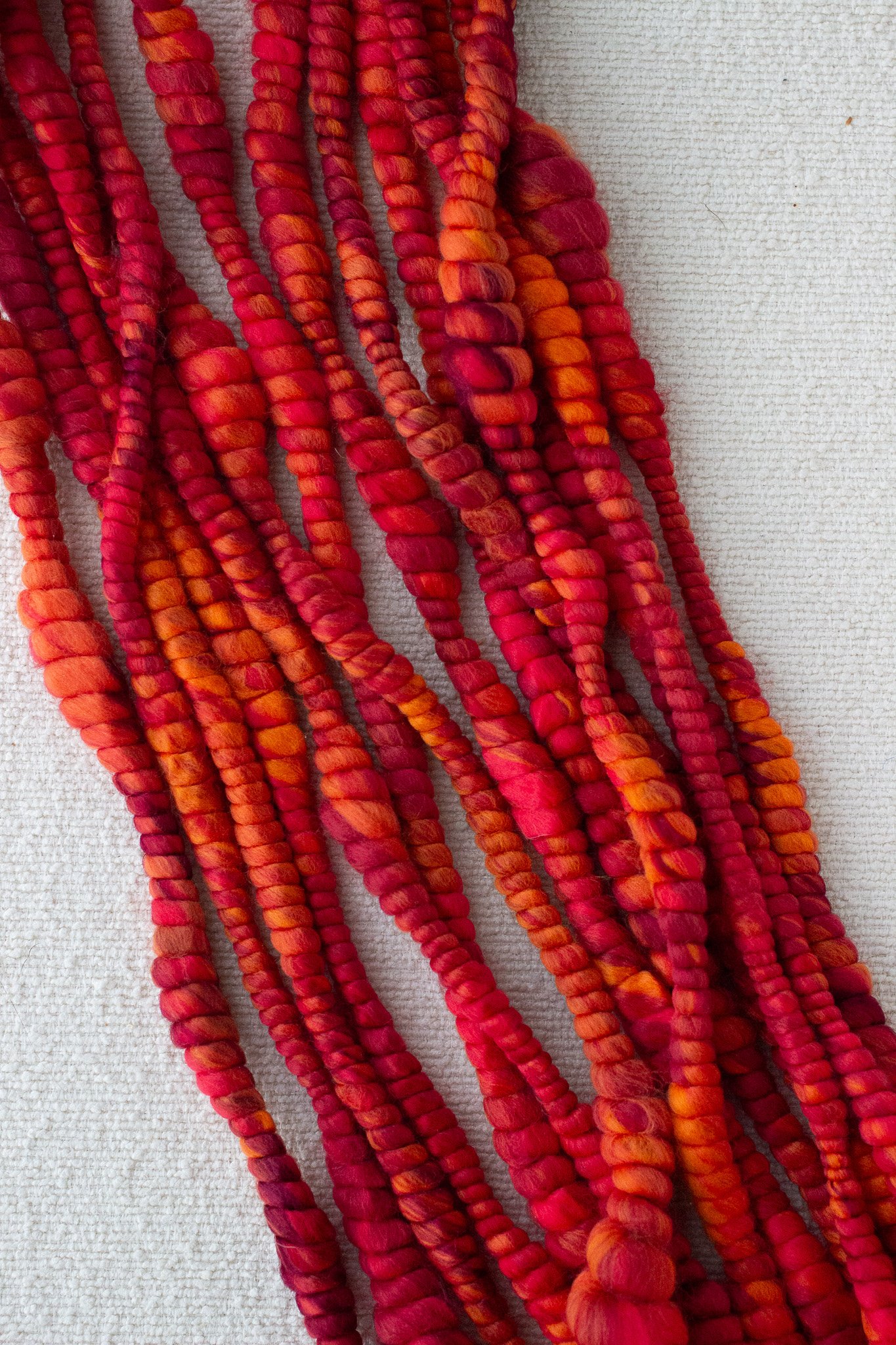 Handspun Jumbo Coiled Art Yarn Mulled Wine