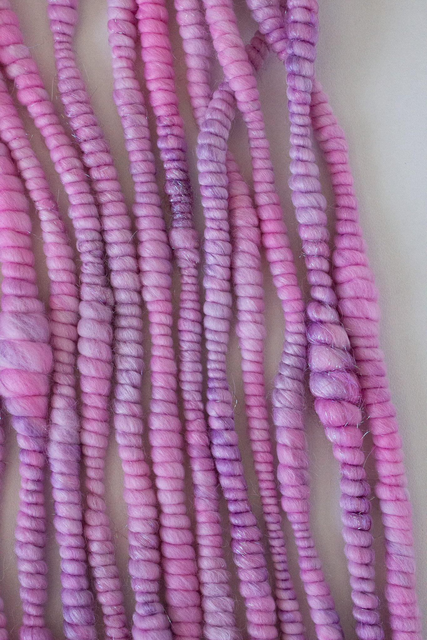 Handspun Art Yarn - Lilac - Vegan & Cruelty Free Yarn