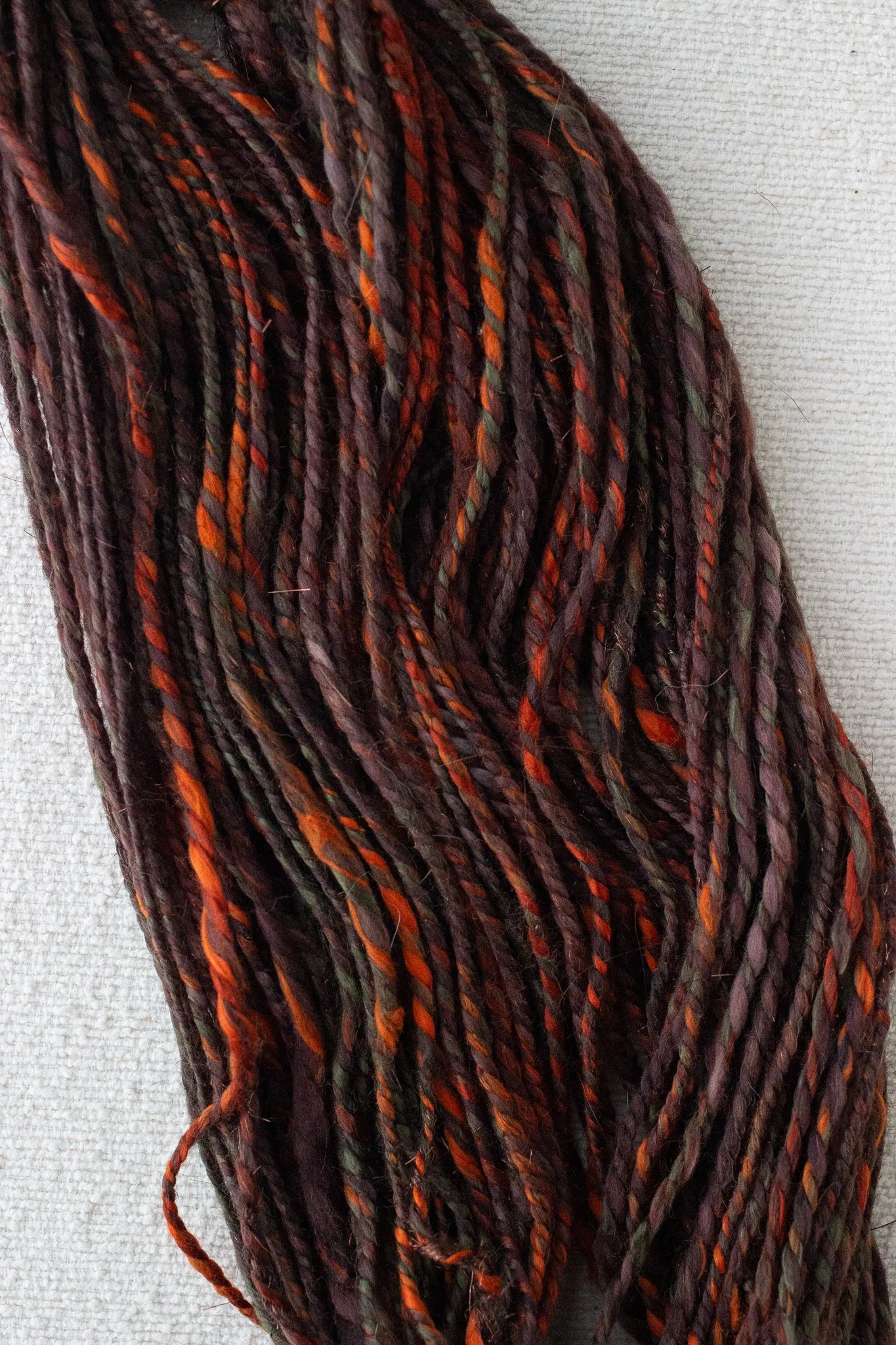 Handspun Two Ply Art Yarn Autumnology
