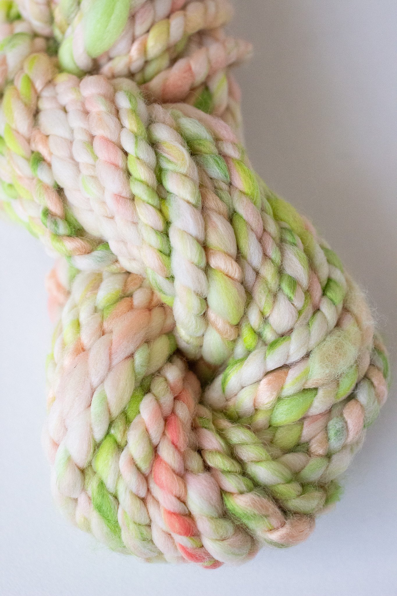 Handspun Art Yarn - Peach Tree - Vegan & Cruelty Free Yarn