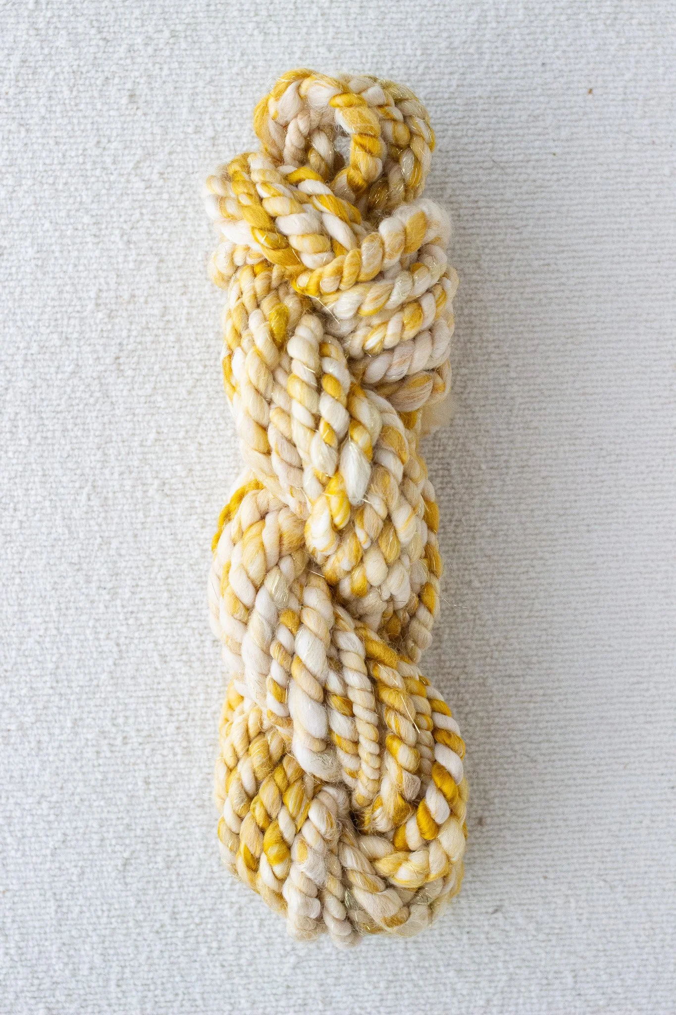 Handspun Two Ply Jumbo Art Yarn Liquid Gold